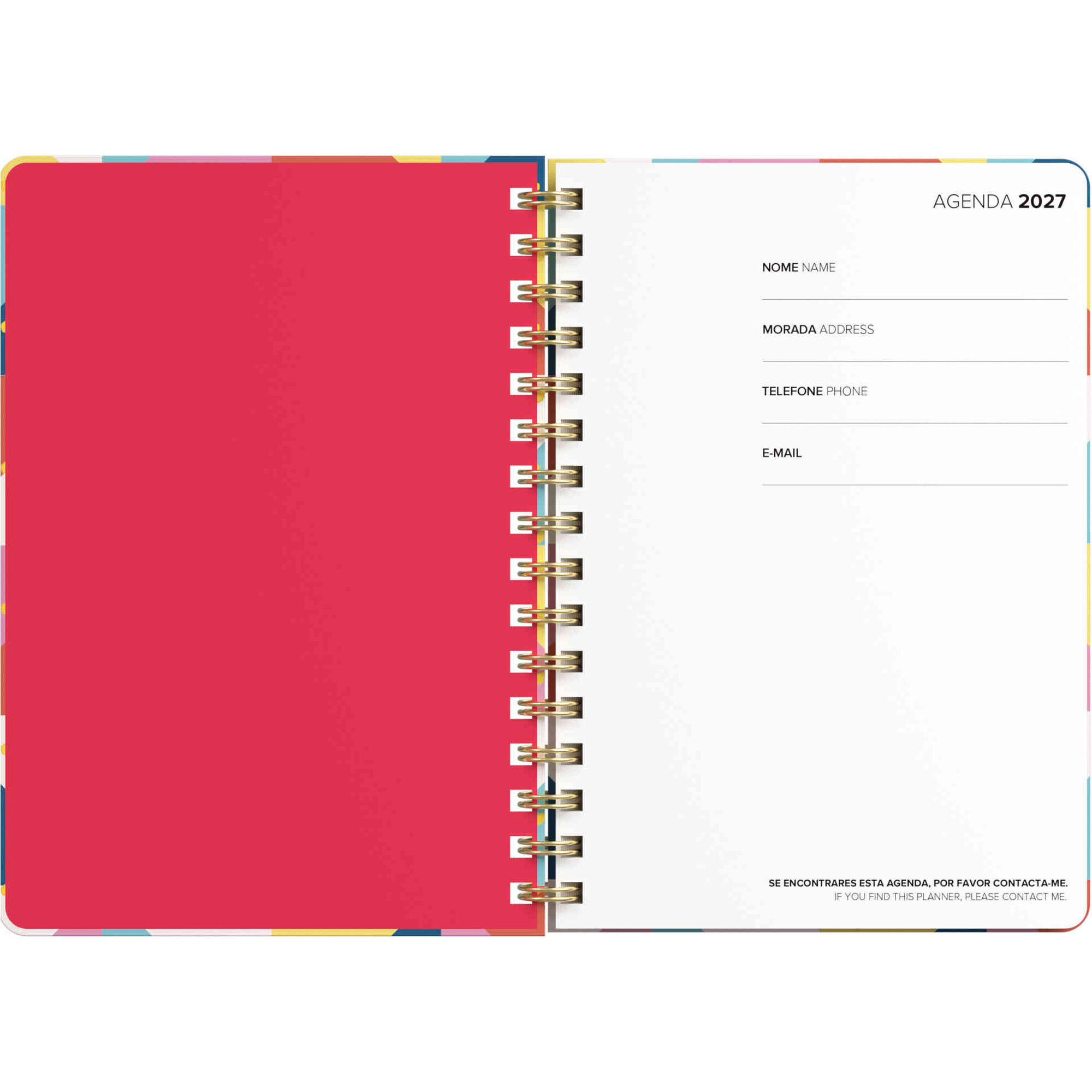 Agenda A5 2027 12 Meses (v&aacute;rias cores) Note!
