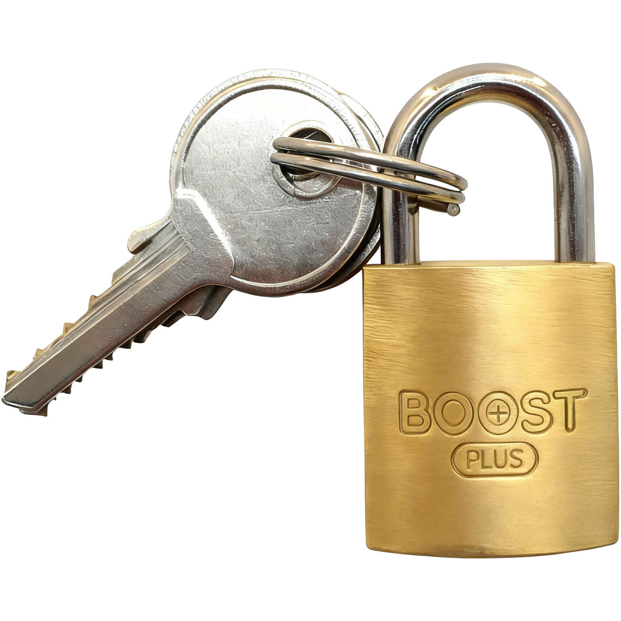 Cadeado Arco Curto com Chave Dourado Boost