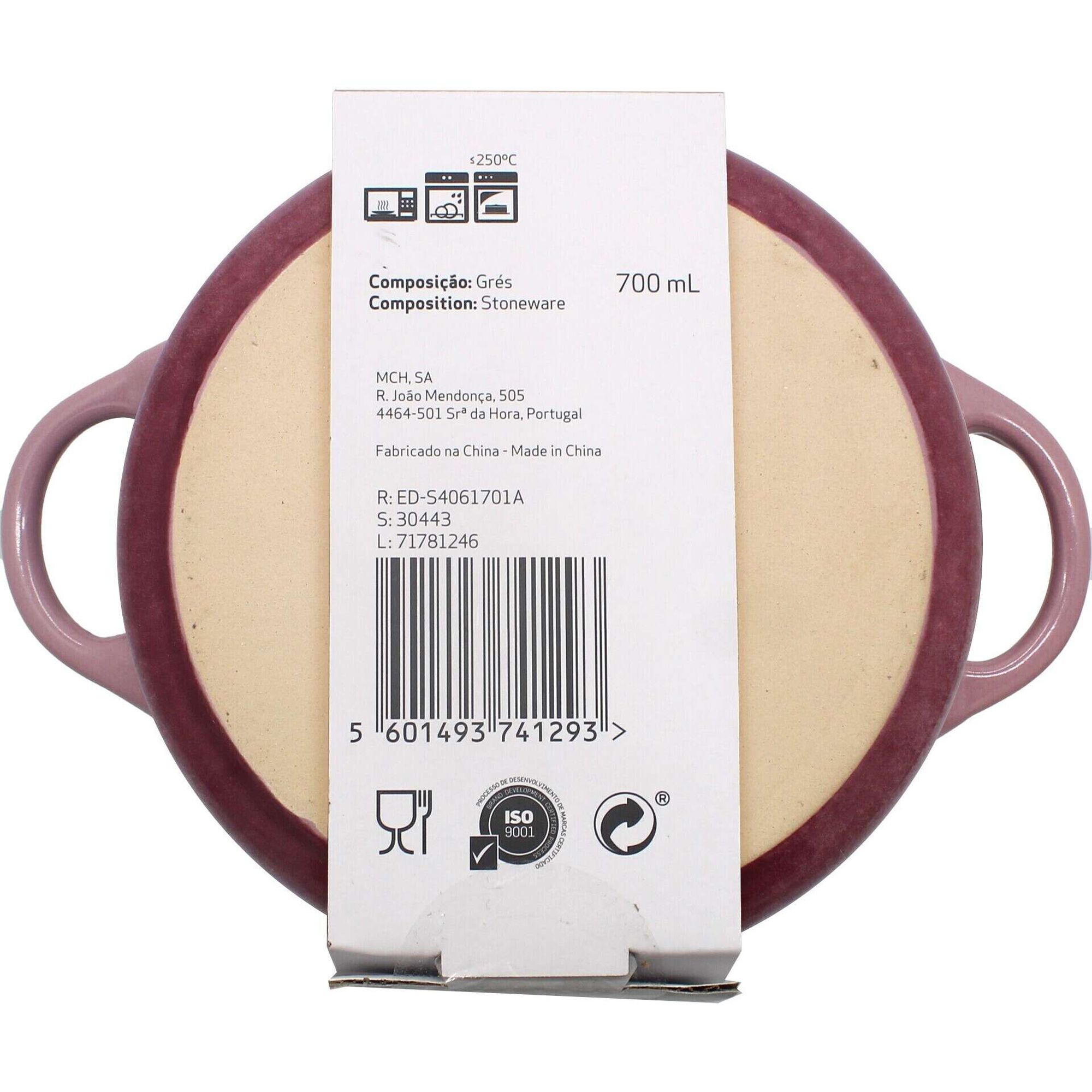 Mini Ca&ccedil;arola para Forno Gr&eacute;s 700ml Malva Kasa