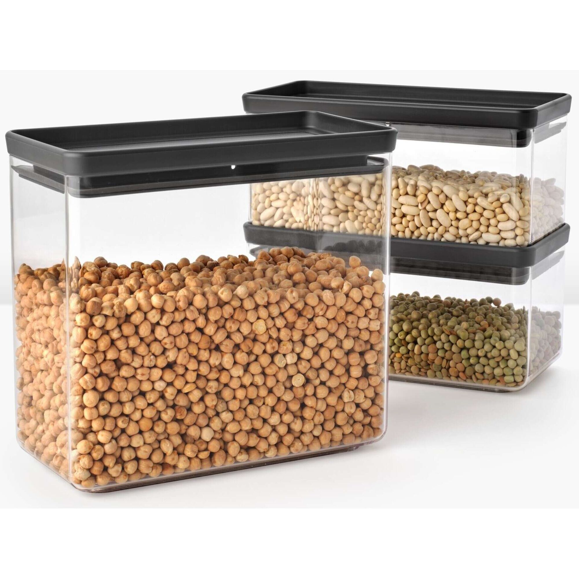 Conjunto 3 Frascos Empilh&aacute;veis 2x1.5L e 1x3L Brabantia