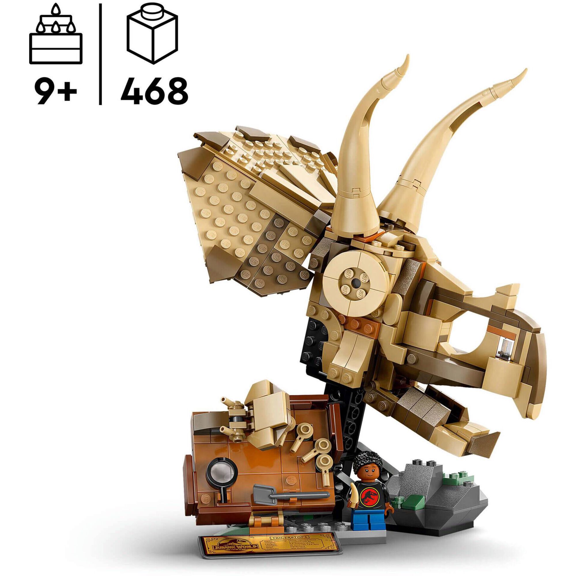 LEGO Jurassic World - F&oacute;sseis de Dinossauros: Cr&acirc;nio de Triceratops - 76969
