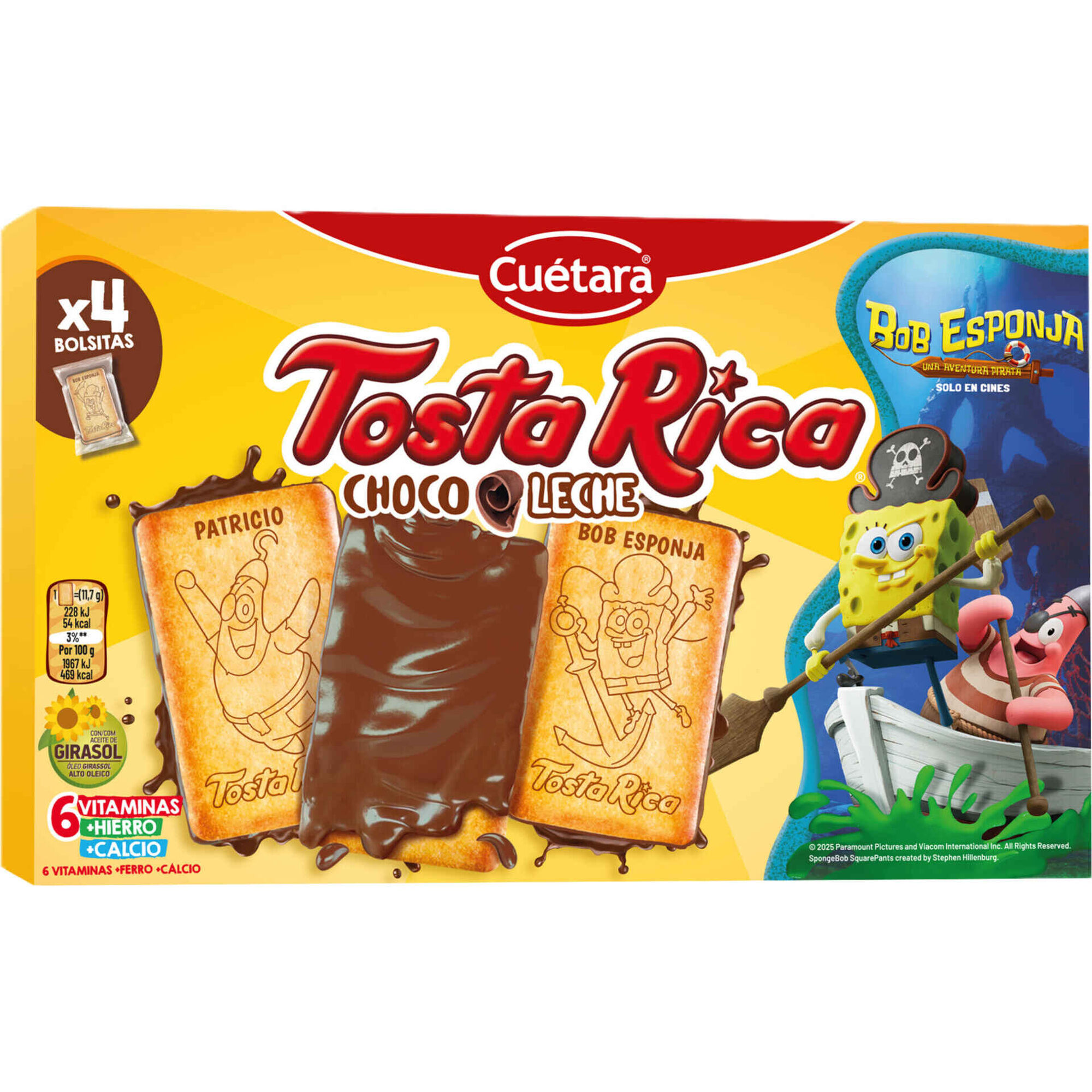 Bolacha Tosta Rica com Chocolate de Leite Cu&eacute;tara