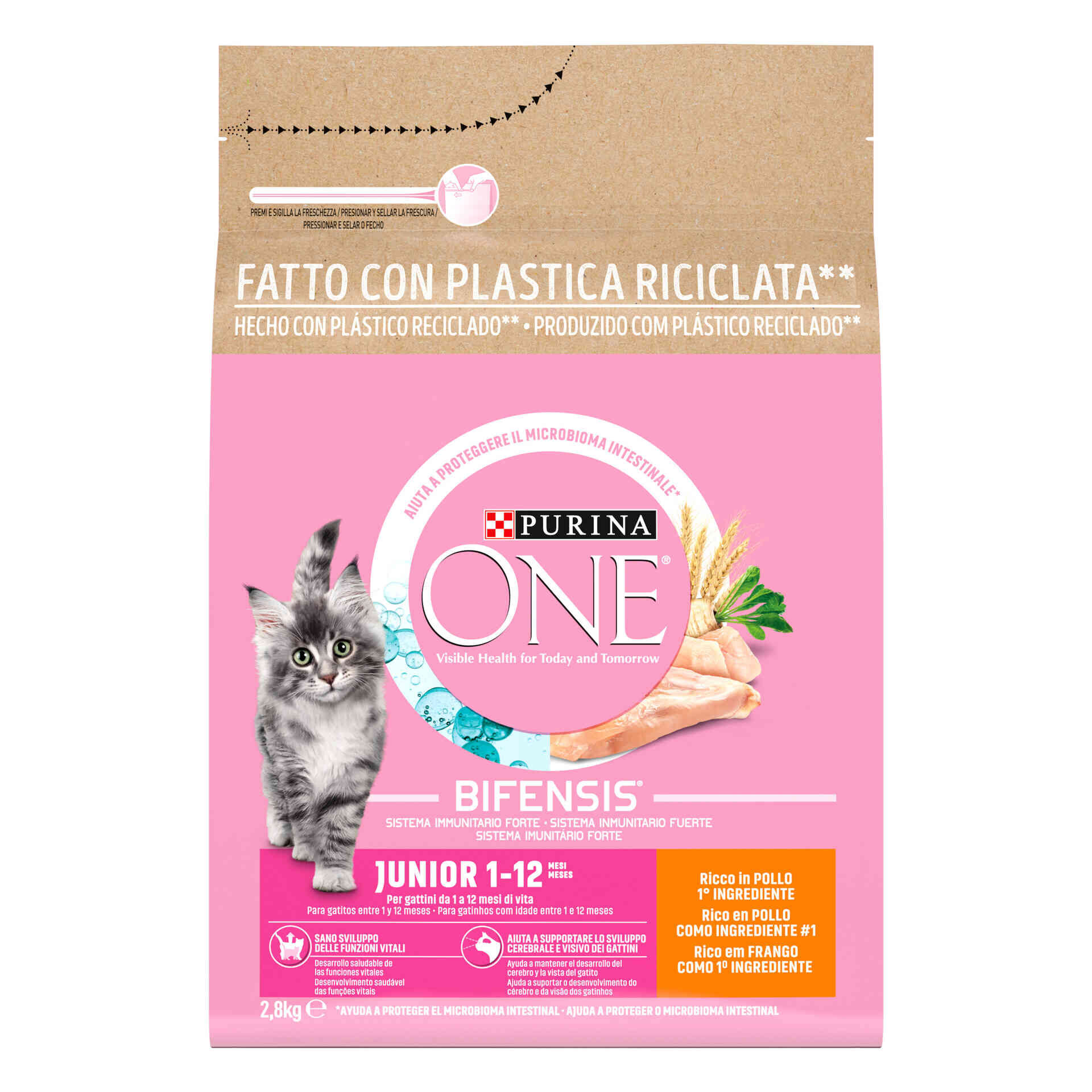 Racao para Gato Junior Frango Purina One emb. 2 8 kg Continente Online
