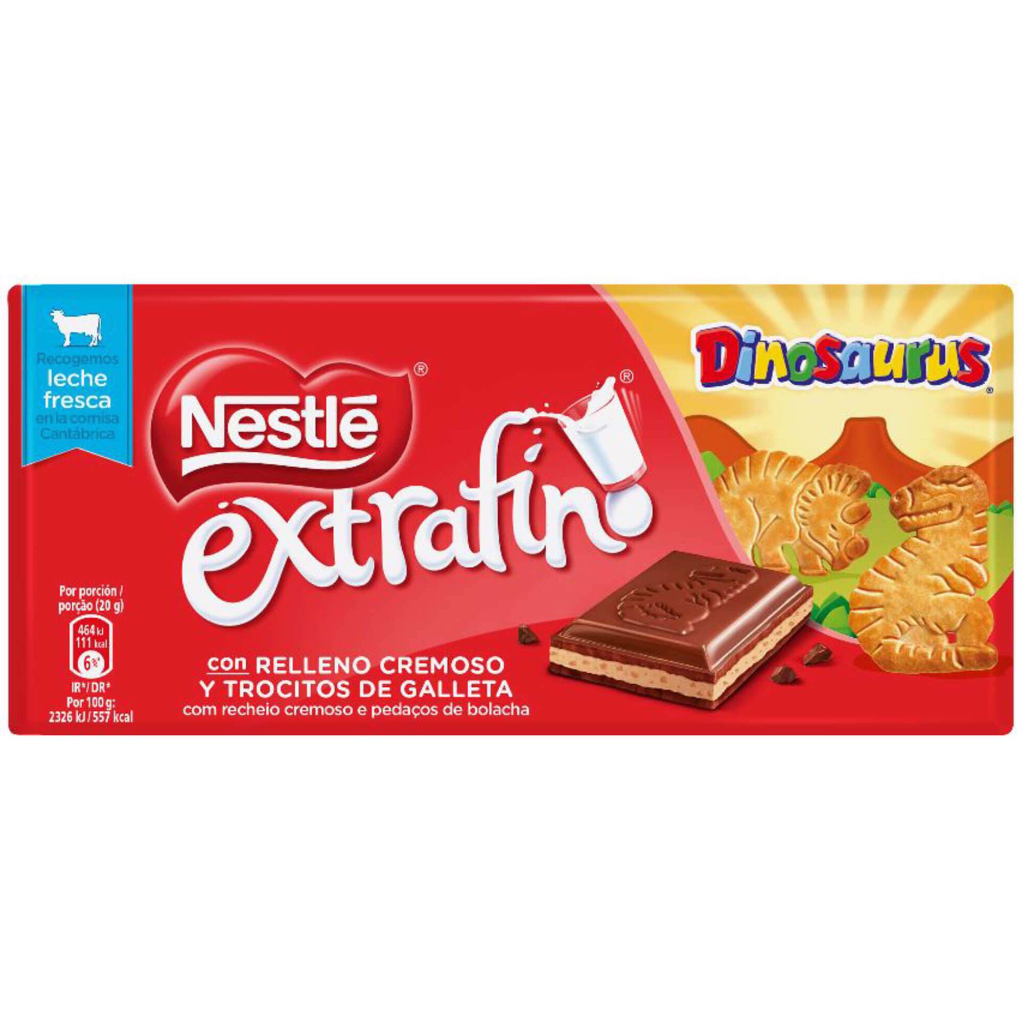 Tablete de Chocolate de Leite Extrafino com Bolacha Dinosaurus Tablete de Chocolate de Leite Extrafino com Bolacha Dinosaurus