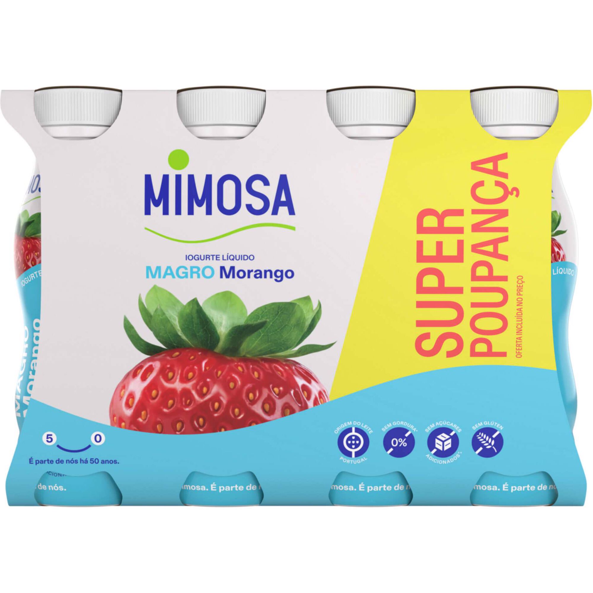 Iogurte L&iacute;quido Magro Morango Mimosa