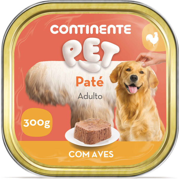 Comida Húmida para Cão Adulto Paté Aves Continente Pet