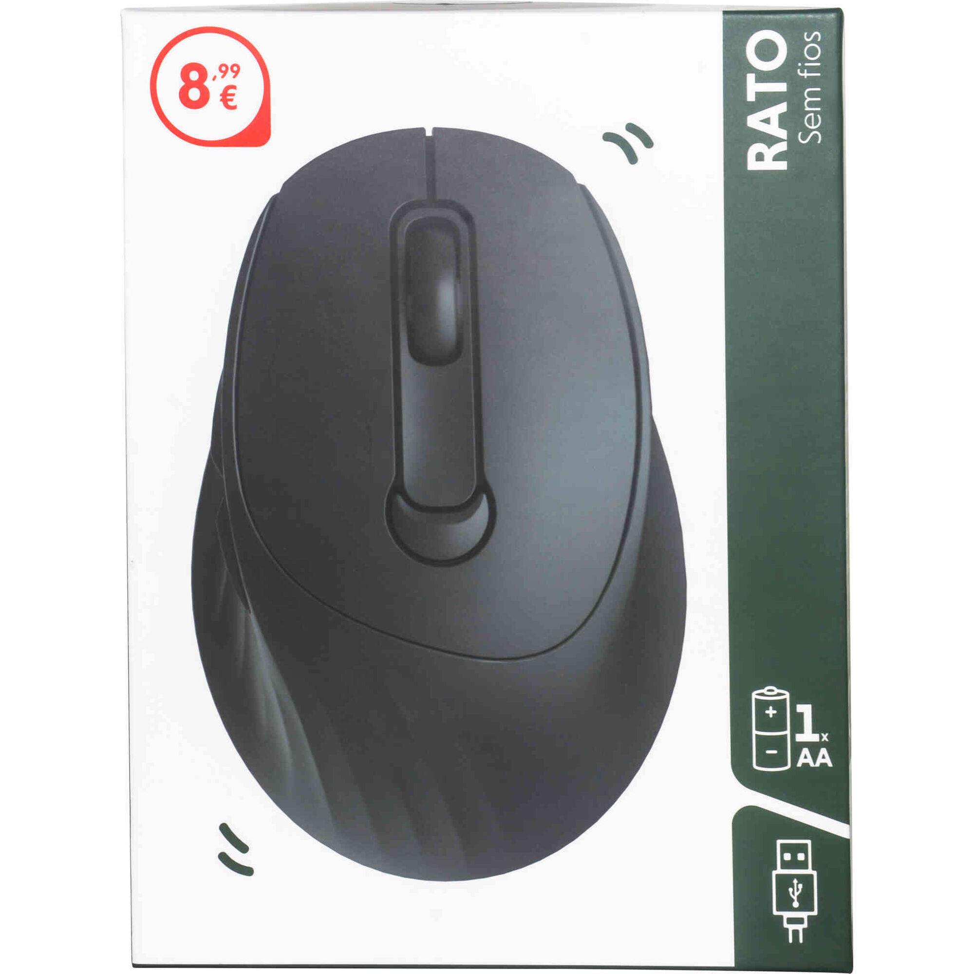 Rato com Carregamento USB Preto Bazar&atilde;o