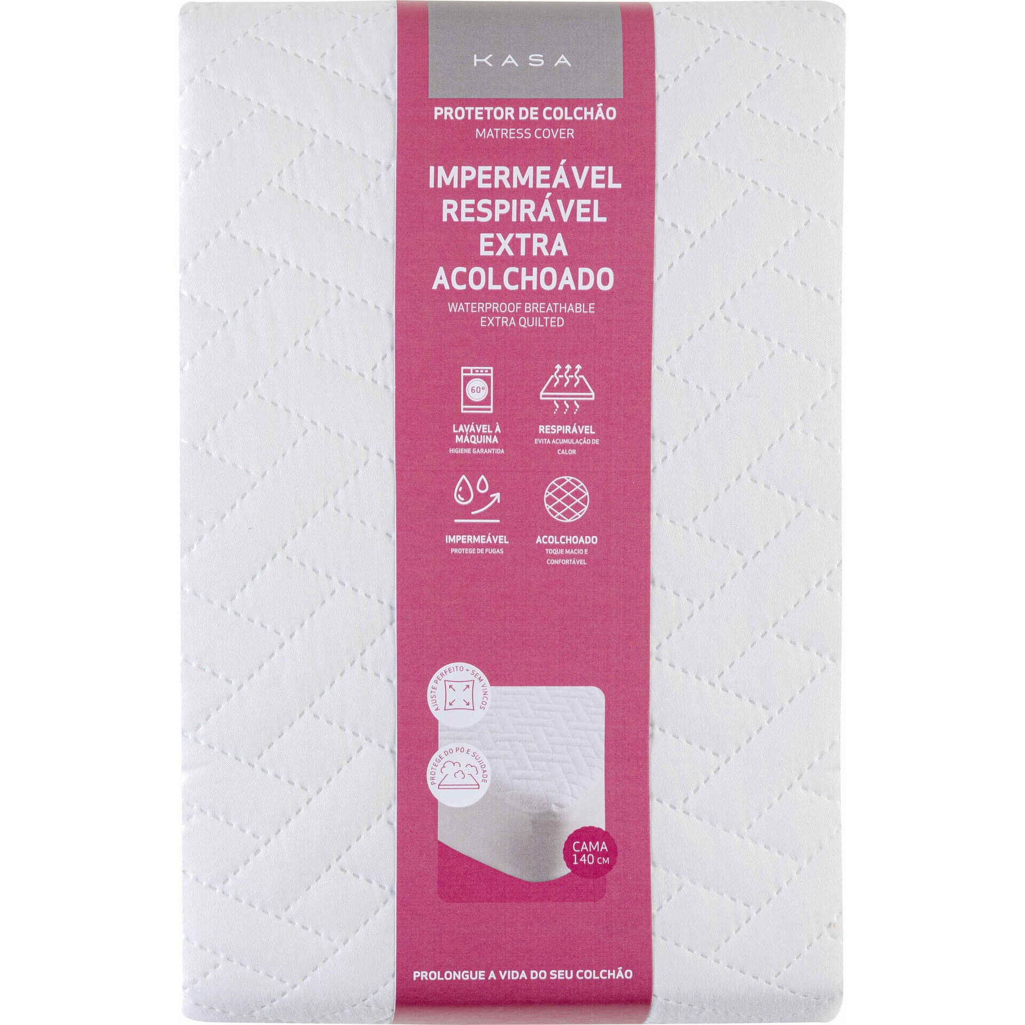 Protetor de Colch&atilde;o Imperme&aacute;vel e Respir&aacute;vel Extra Acolchoado Kasa