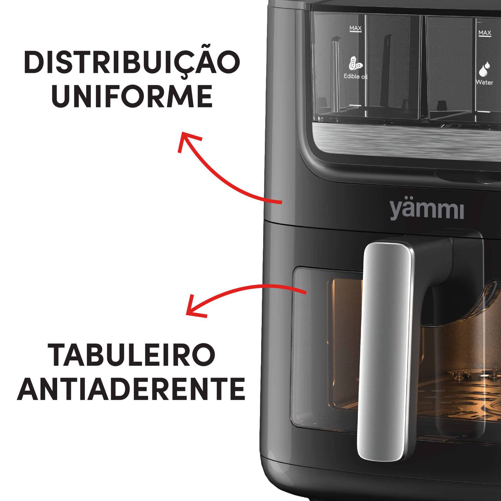 Fritadeira Sem &Oacute;leo com Dep&oacute;sito 7L Preta Y&auml;mmi