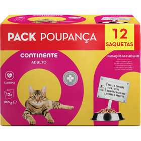 Comida Húmida para Gato Adulto Pedaços em Molho Saquetas Pack Poupança