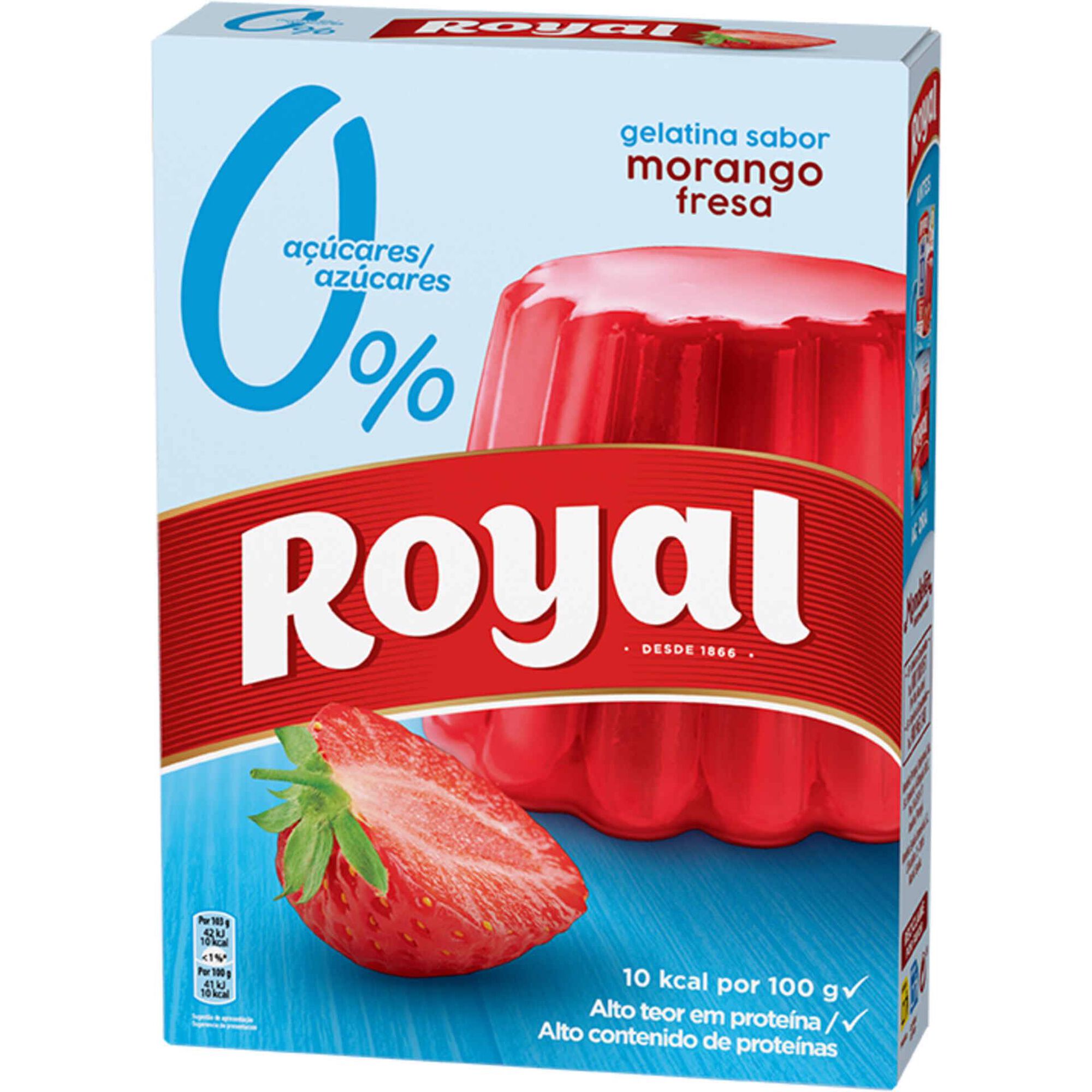 Gelatina em P&oacute; de Morango Royal