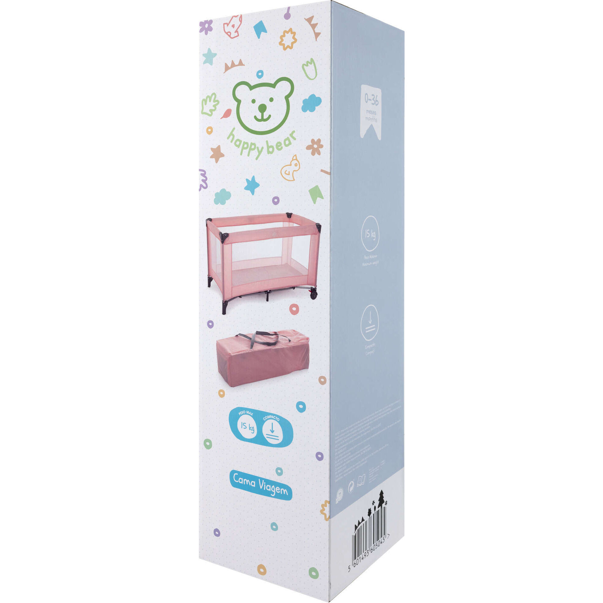 Cama de Viagem Rosa Happy Bear