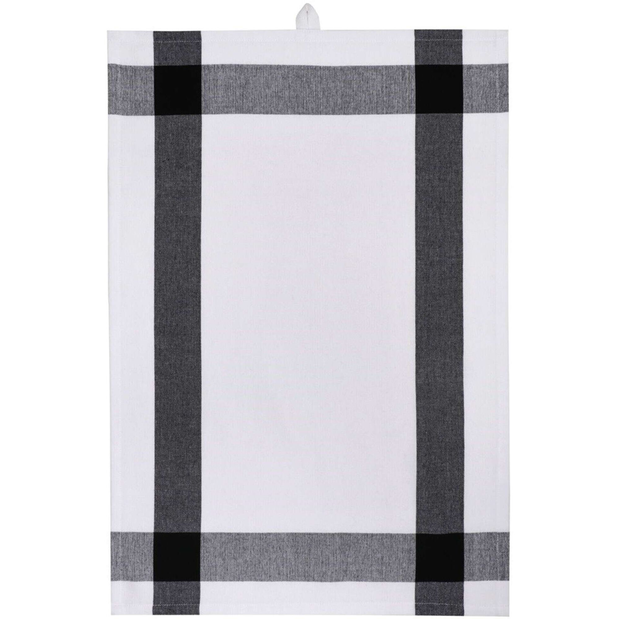 Conjunto 3 Panos Cozinha Algod&atilde;o Reciclado 40x60cm Preto Kasa