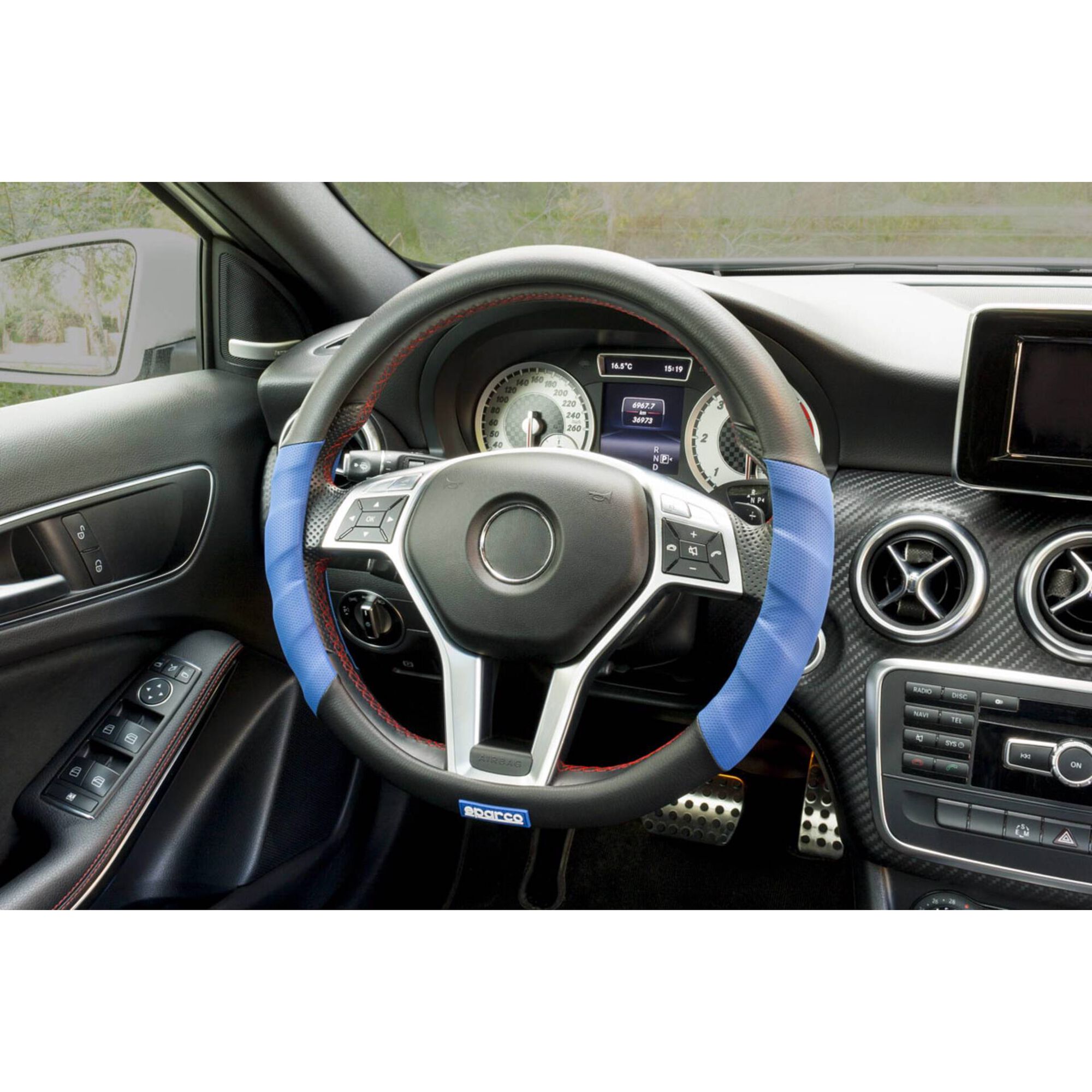 Capa de Volante Azul/Preto