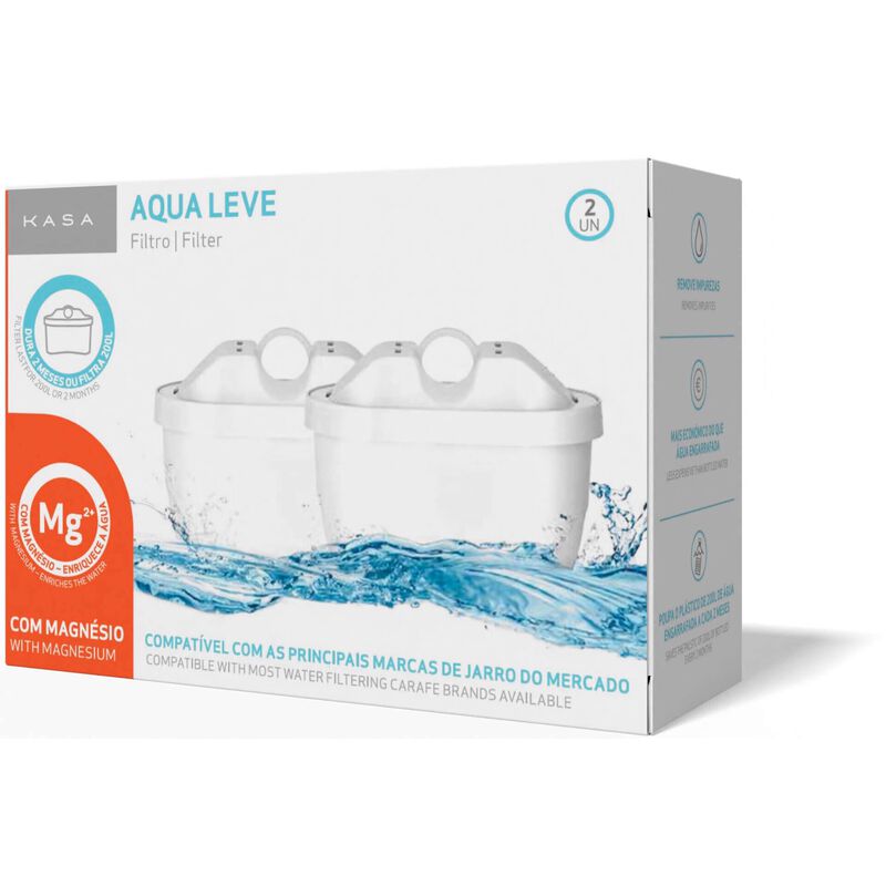 Conjunto 2 Filtros com Magnésio para Jarro Aqua Leve Kasa