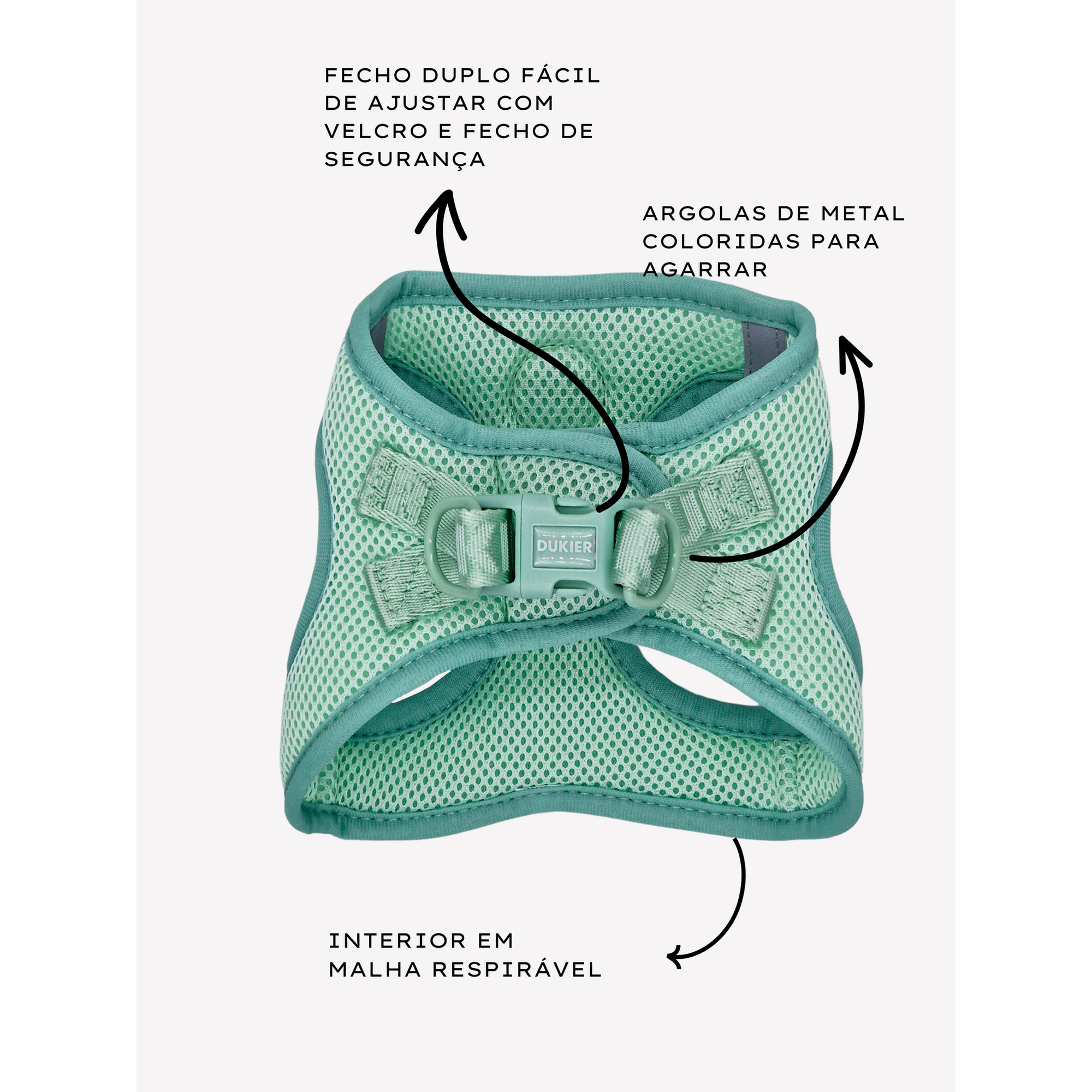 Peitoral para C&atilde;o Essentials Soft Green M Dukier