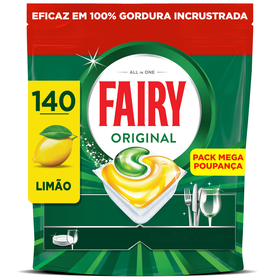 Detergente M&aacute;quina Loi&ccedil;a Pastilhas Original Lim&atilde;o Fairy