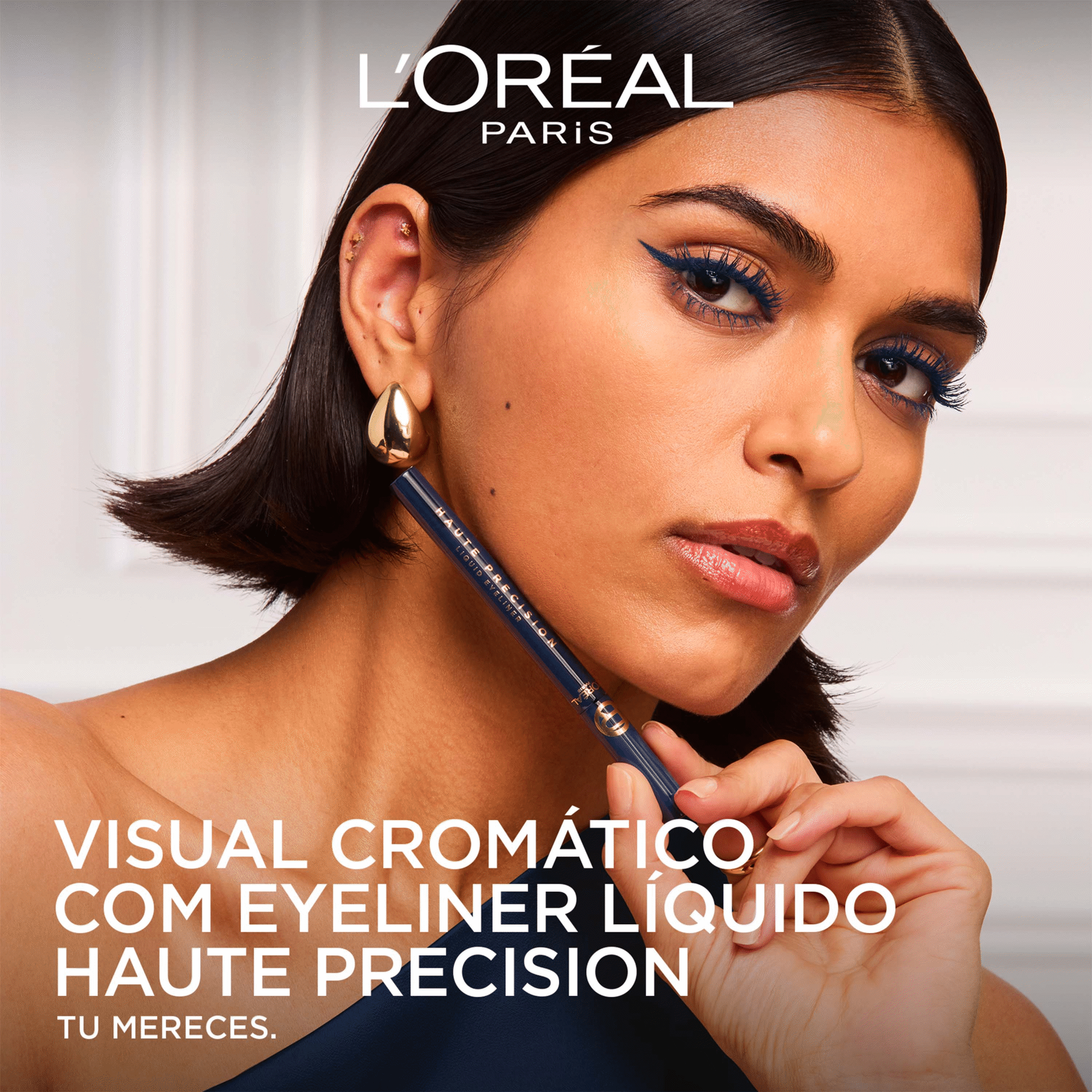 Eyeliner L&iacute;quido Haute Precision Blue Suede L'Or&eacute;al Paris