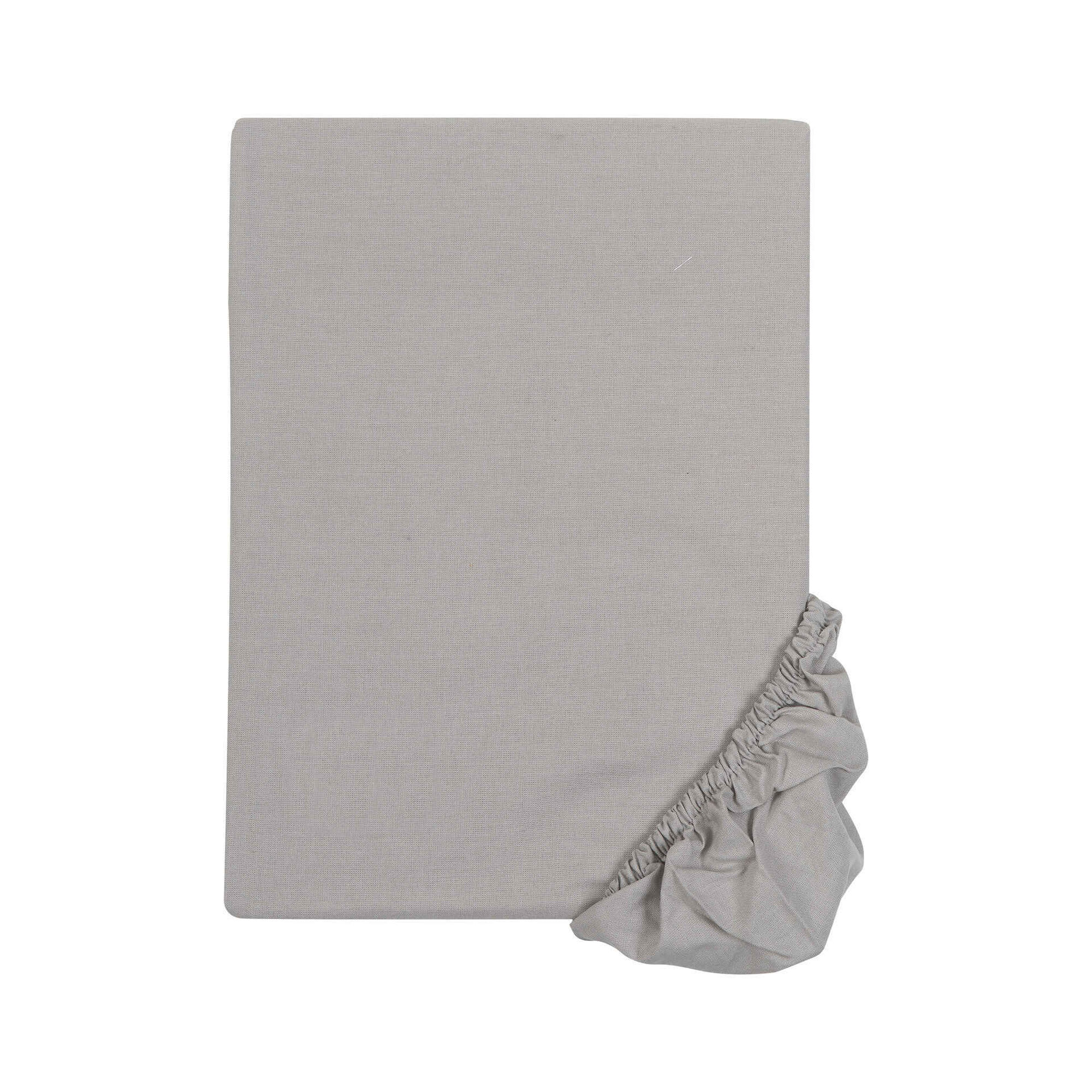 Lençol Avulso Ajustável Algodão 140x190cm Cinza