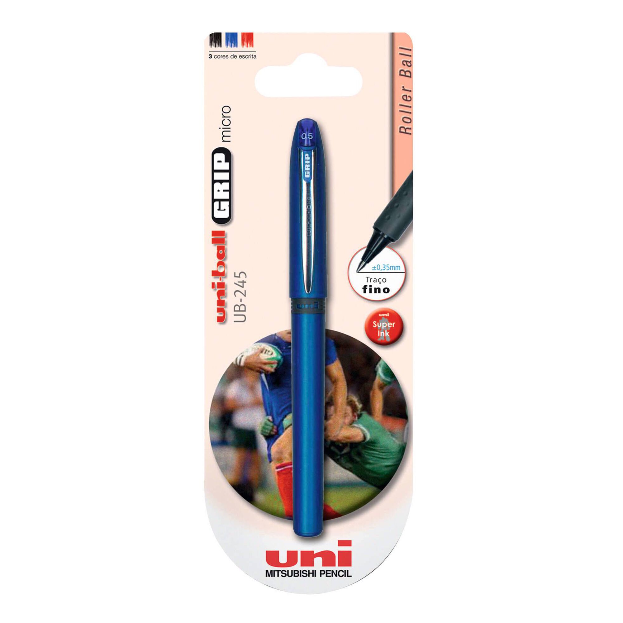 Esferográfica Fina Grip de Tinta Azul Esferográfica Fina Grip de Tinta Azul
