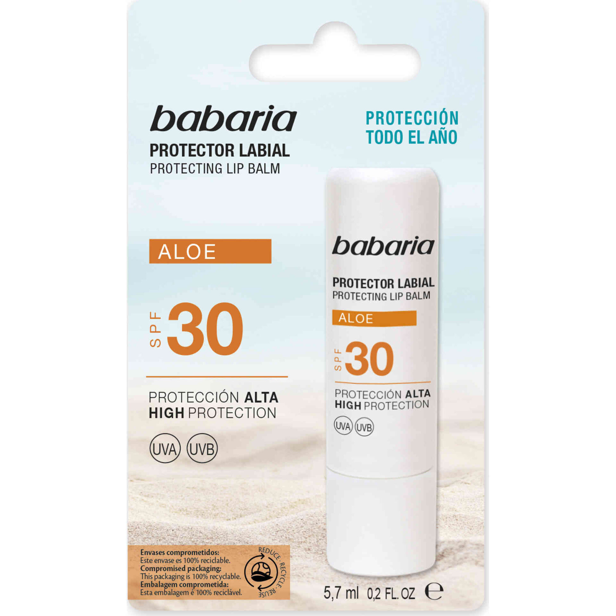 Protetor Solar Batom Aloe Vera FPS 30 Babaria