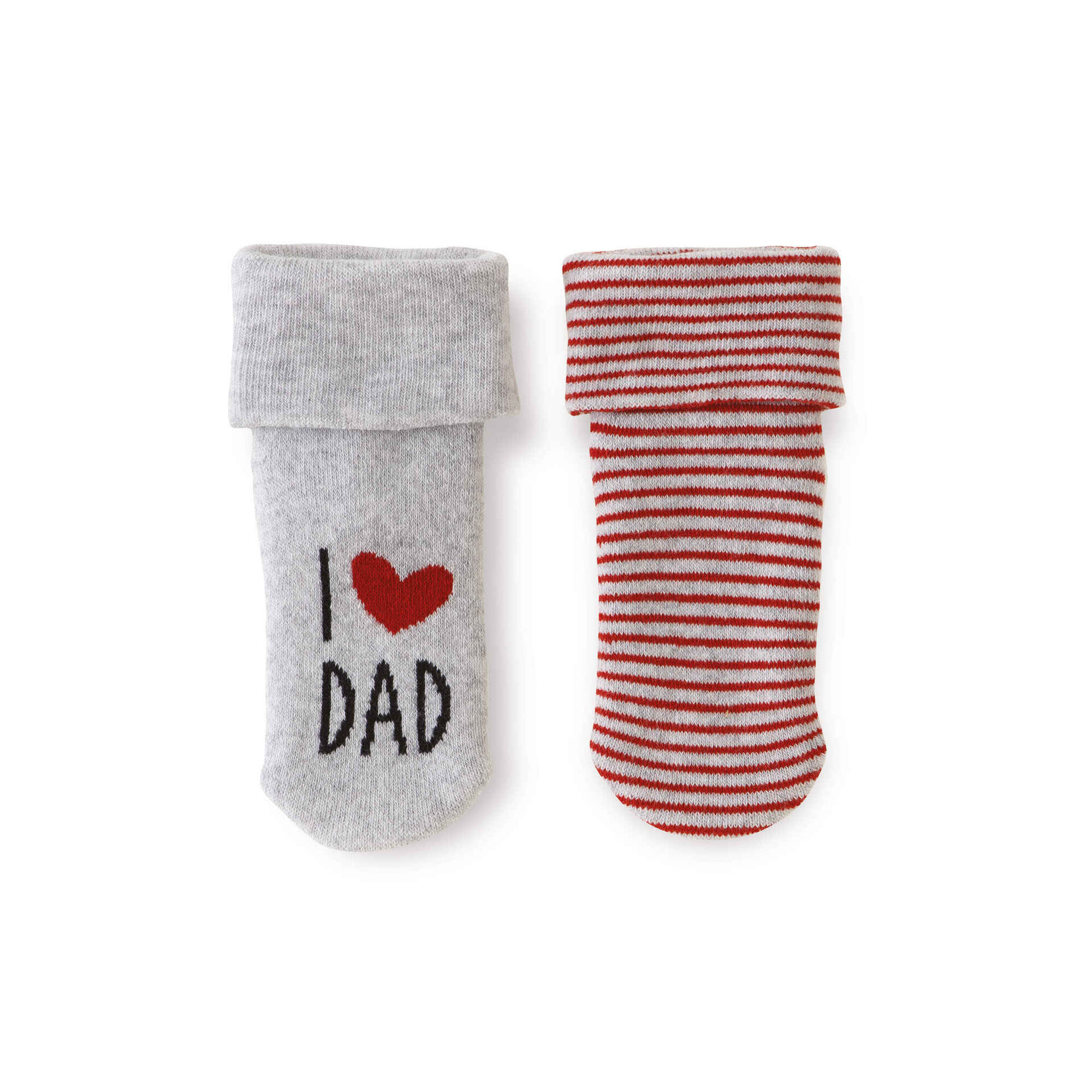 Conjunto 2 Meias "I Love Dad" Cinzas e Vermelhas Bebé Conjunto 2 Meias "I Love Dad" Cinzas e Vermelhas Bebé