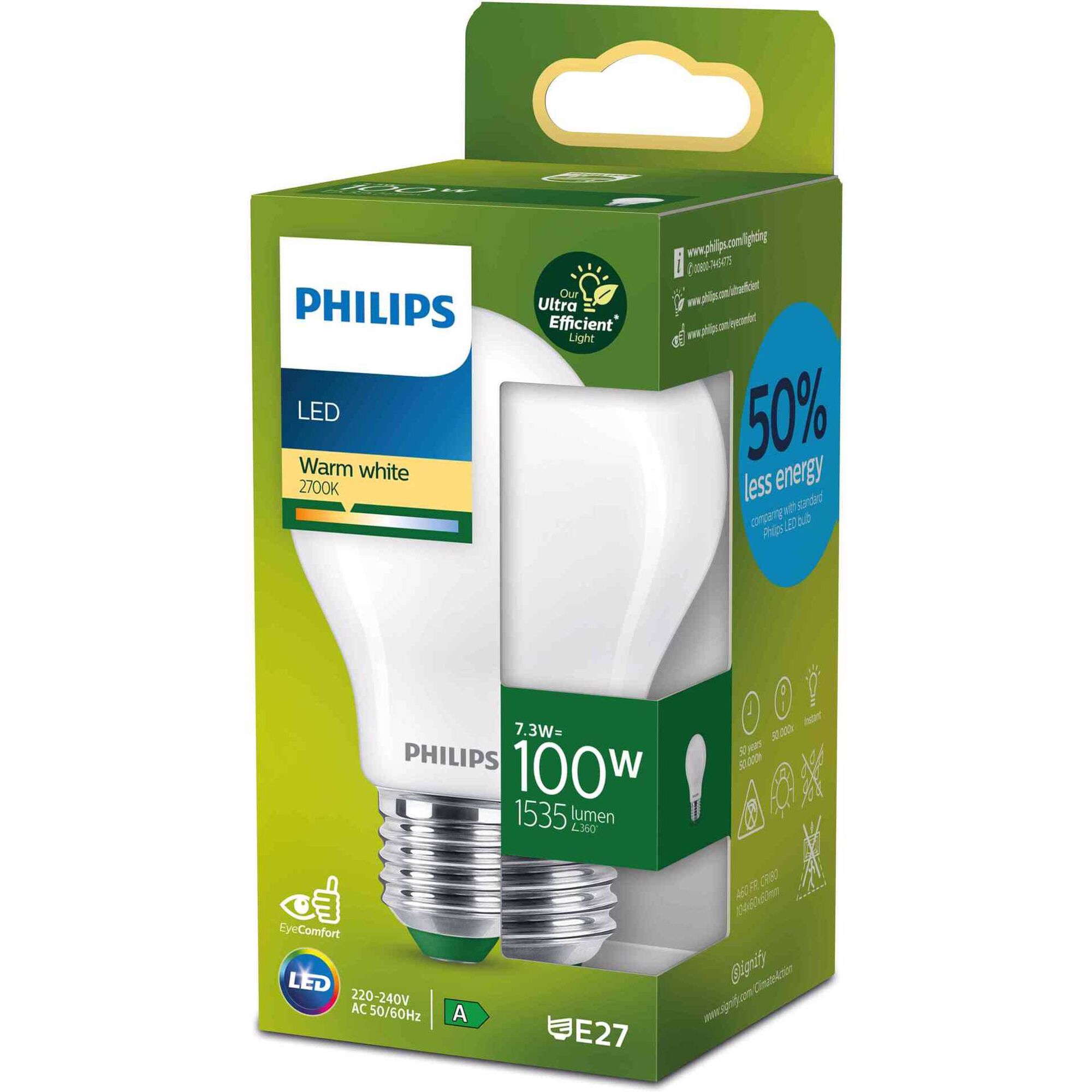 L&acirc;mpada LED Standart E27 2700K 100W Philips