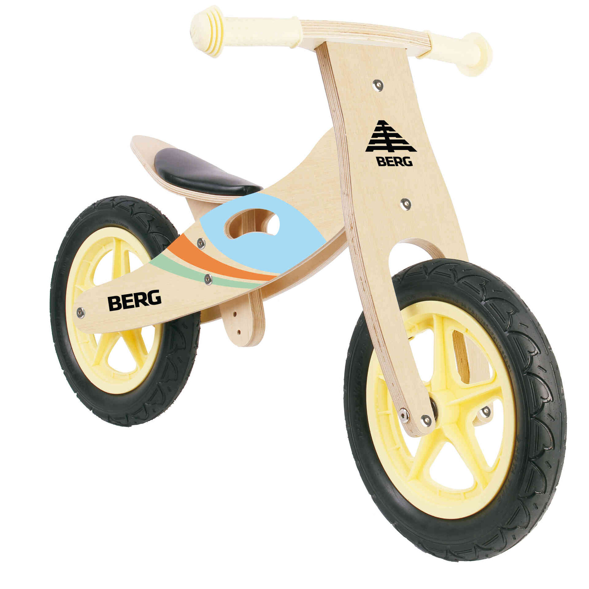 Bicicleta Aprendizagem Roda 12" 3-5 Anos Madeira Clara