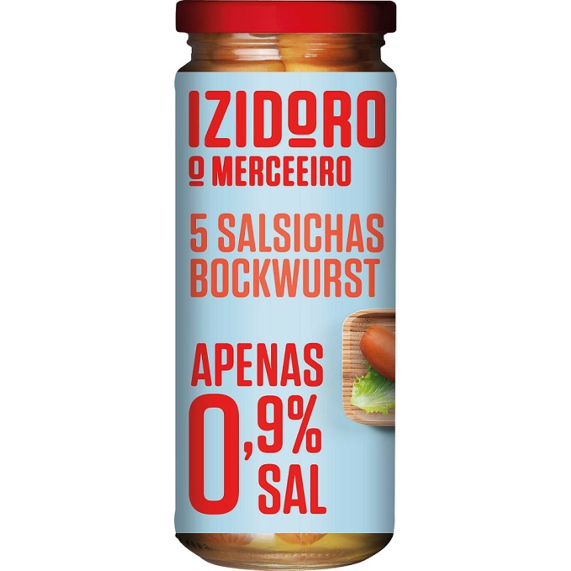 Salsichas de Porco Bockwurst Teor Sal Reduzido Frasco 5 un Salsichas de Porco Bockwurst Teor Sal Reduzido Frasco 5 un