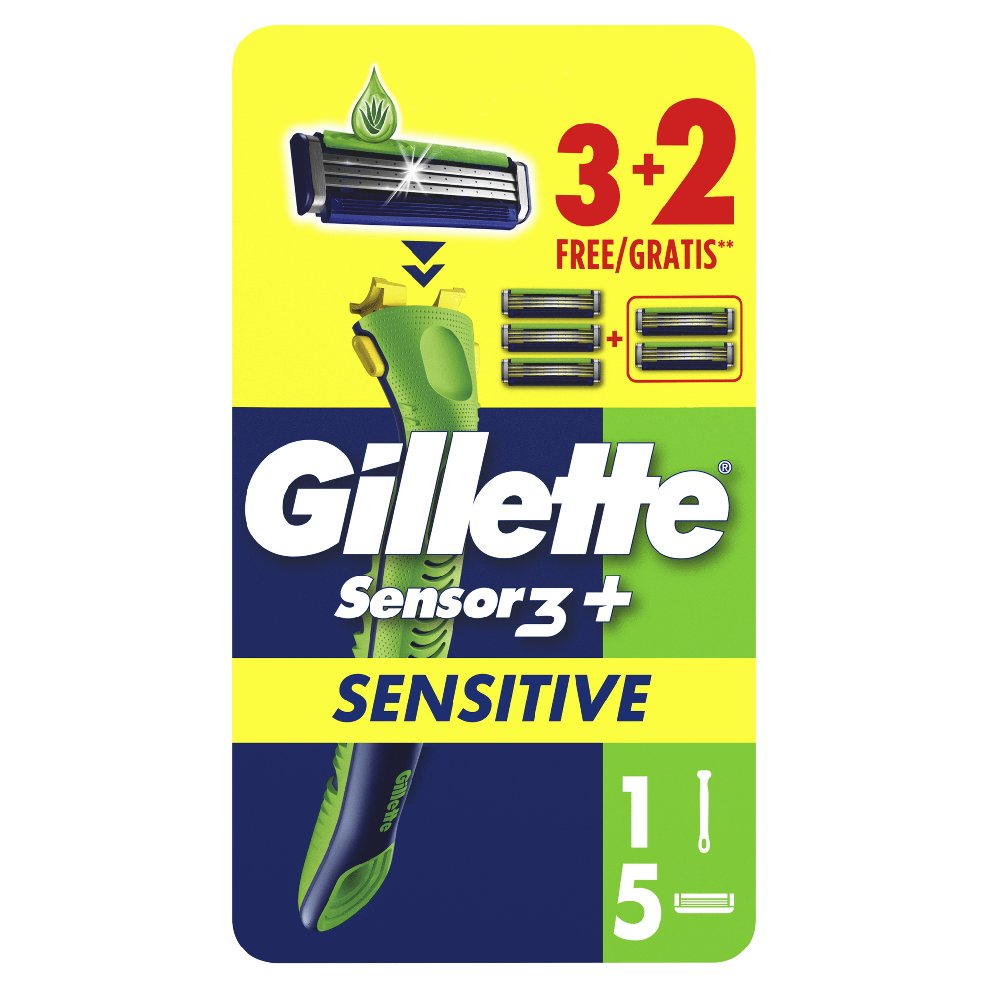 M&aacute;quina de Barbear Sensor 3+ Sensitive Gillette
