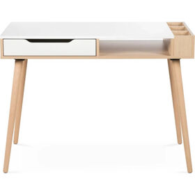 Secretária com Arrumação Faia e Branco Sofie Secretária com Arrumação Faia e Branco Sofie