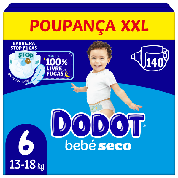 Box Fraldas Bebé Seco Extra XXL 13-18kg T6 Dodot