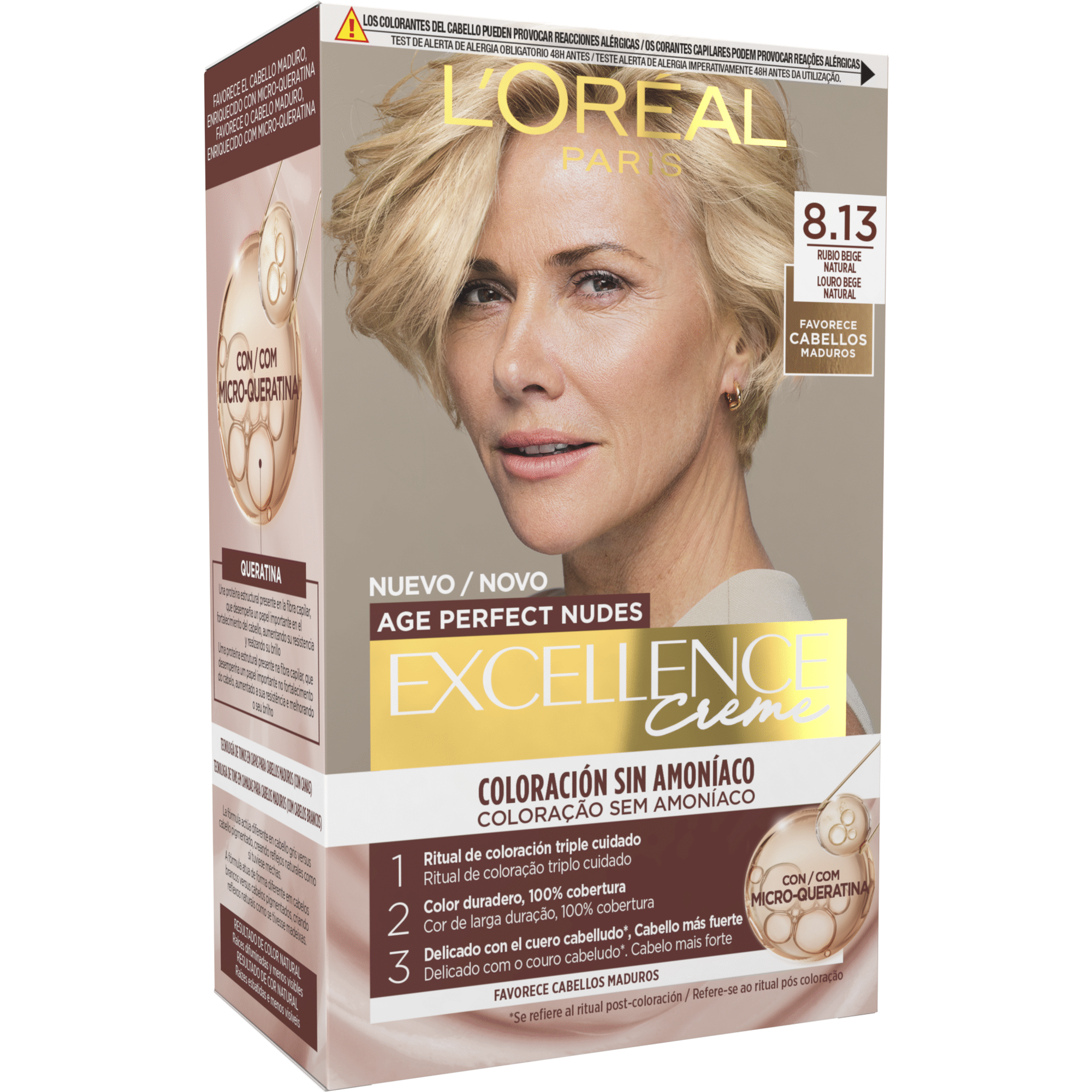 Colora&ccedil;&atilde;o Permanente Age Perfect Nudes 8.13 L'Or&eacute;al Paris Excellence