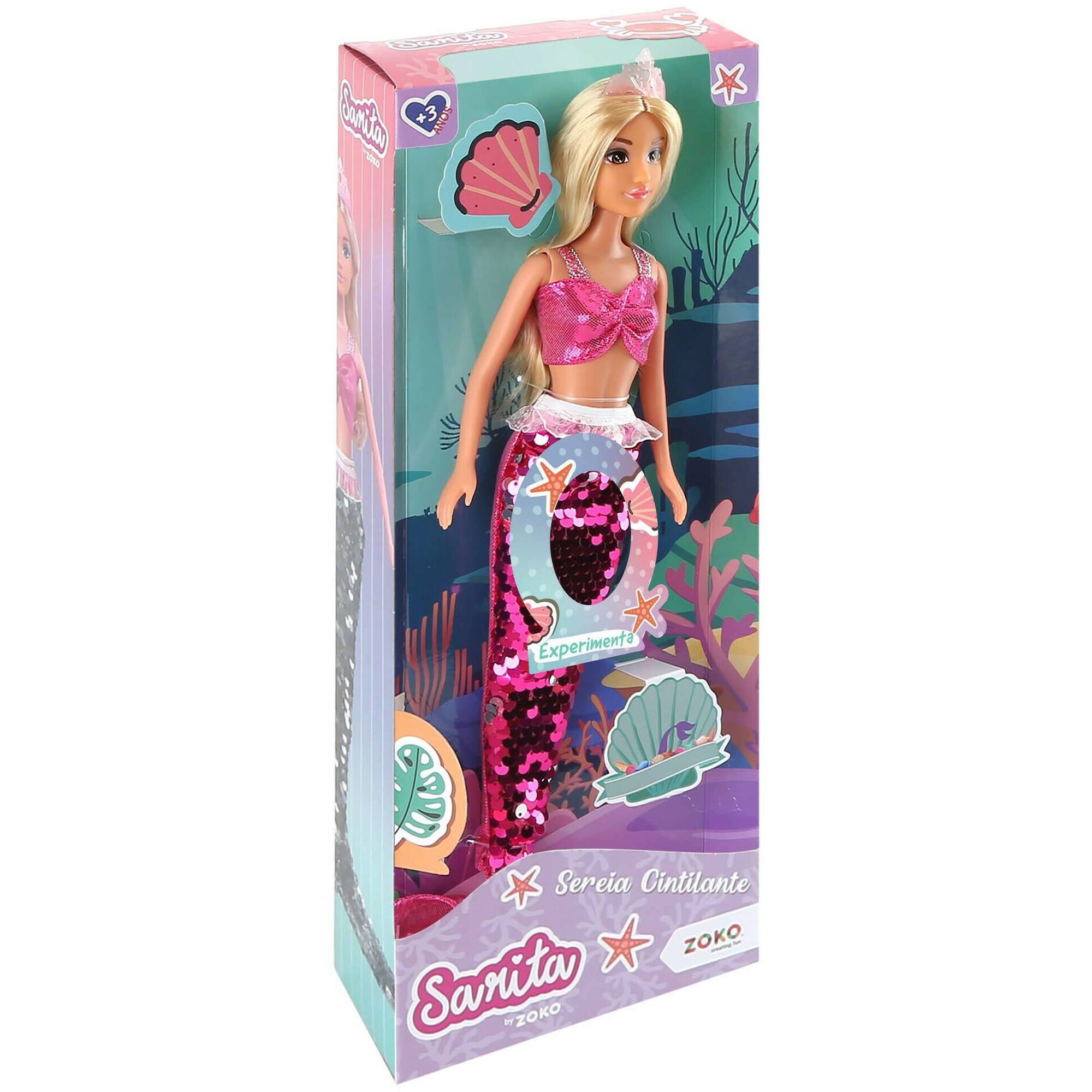 Zoko Sarita - Boneca Sereia Cauda Cintilante