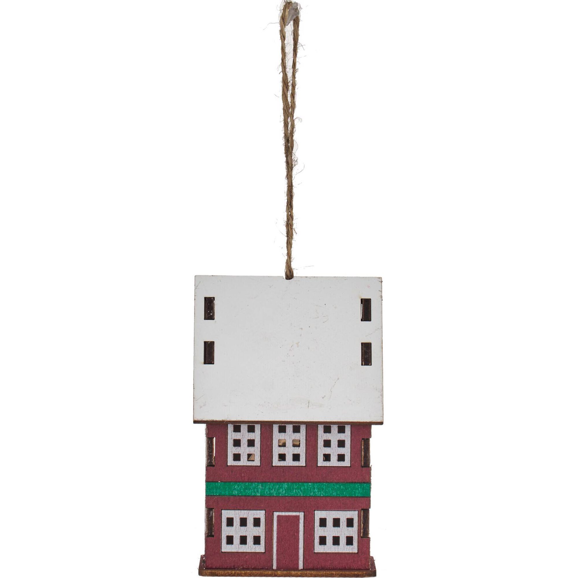 Ornamento Casinha com Luz Telhado Branco