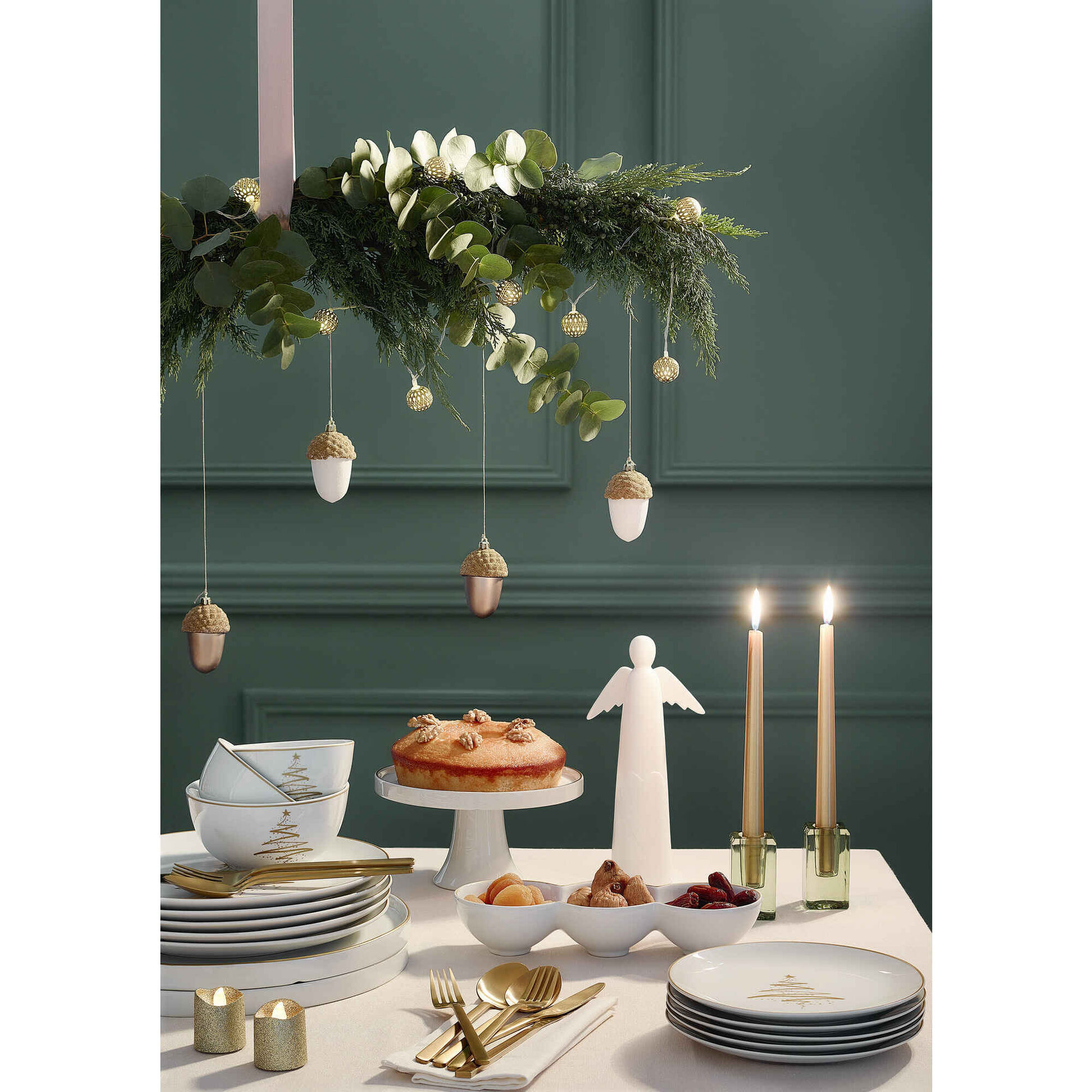 Prato Bolo 31cm Tree Dourado Kasa