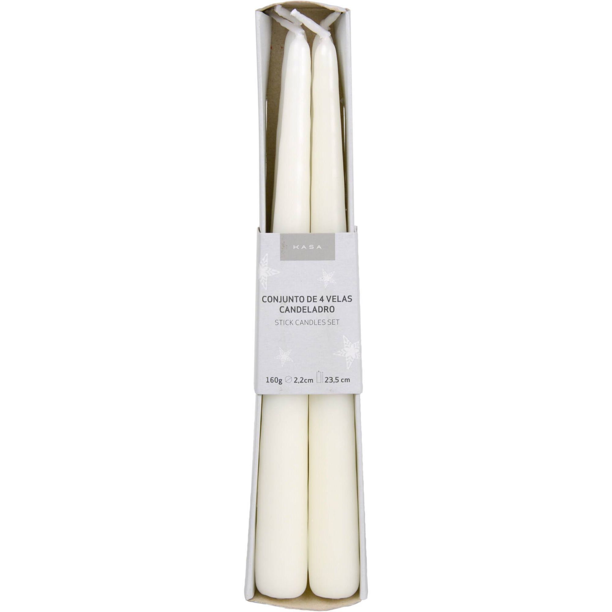 Conjunto 4 Candelabros 23,5cm Marfim