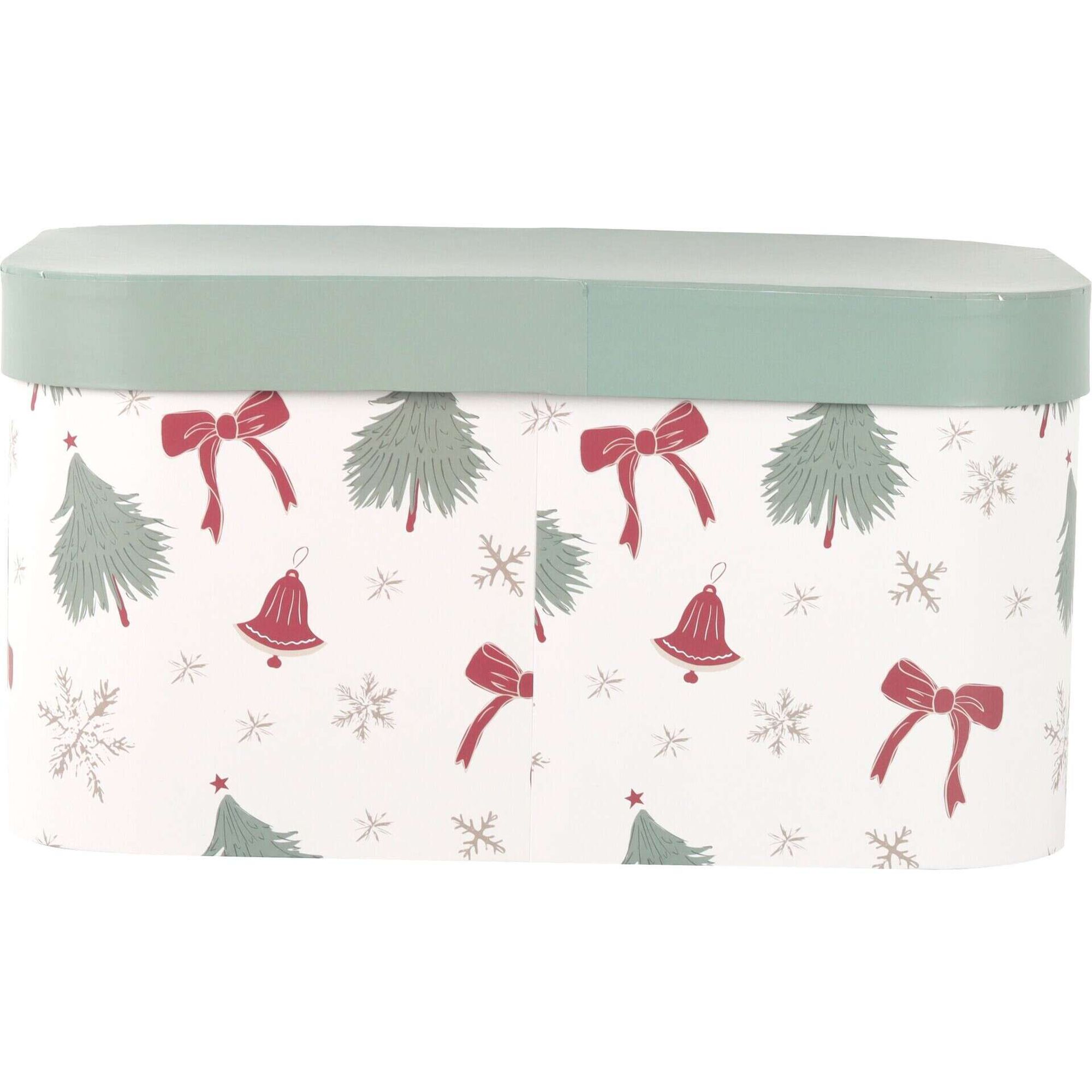 Caixa Cartão Oval 17x34x24cm Verde