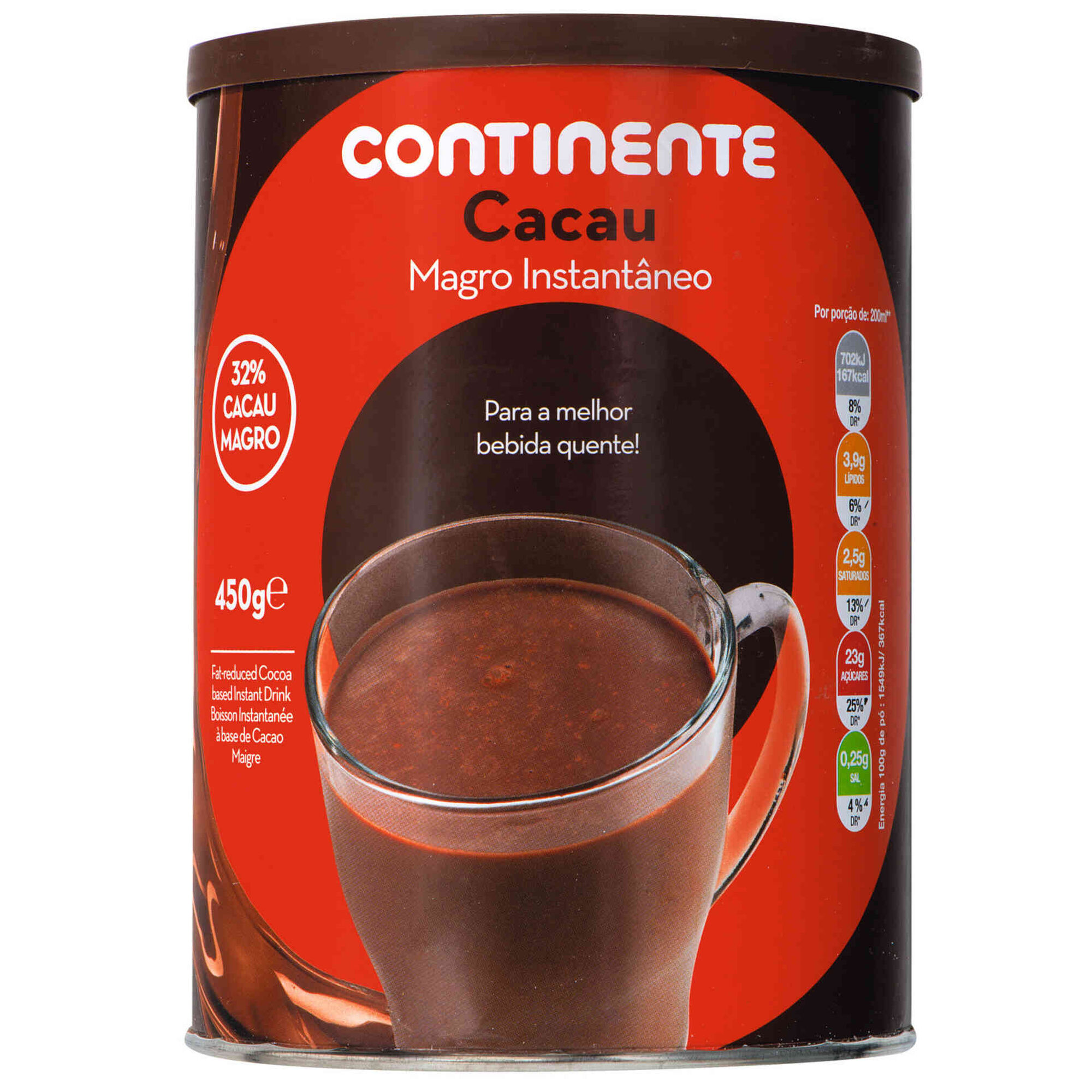 Bebida de Chocolate Solúvel 32% Cacau Magro sem Glúten