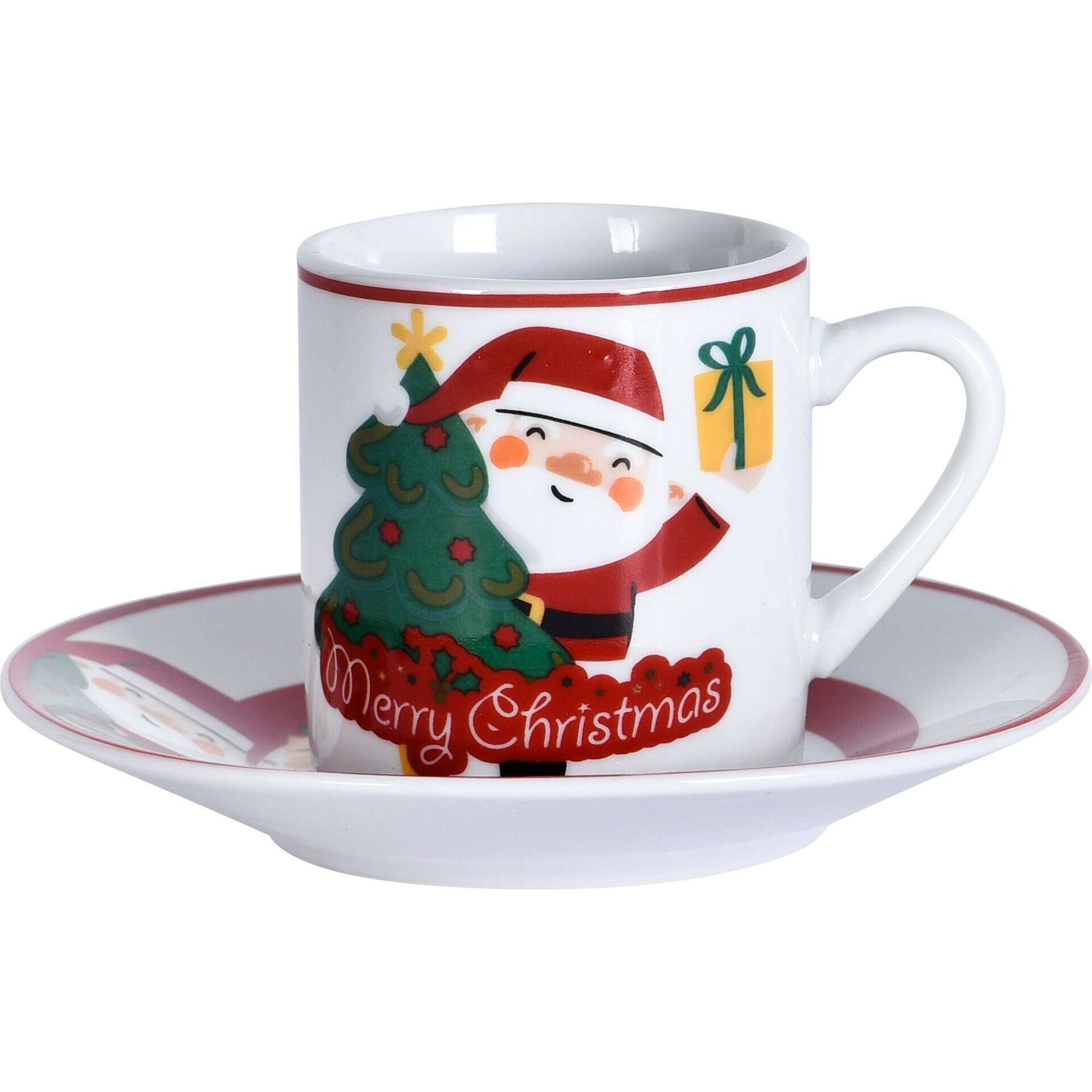 Serviço de Café Pai Natal com Árvore