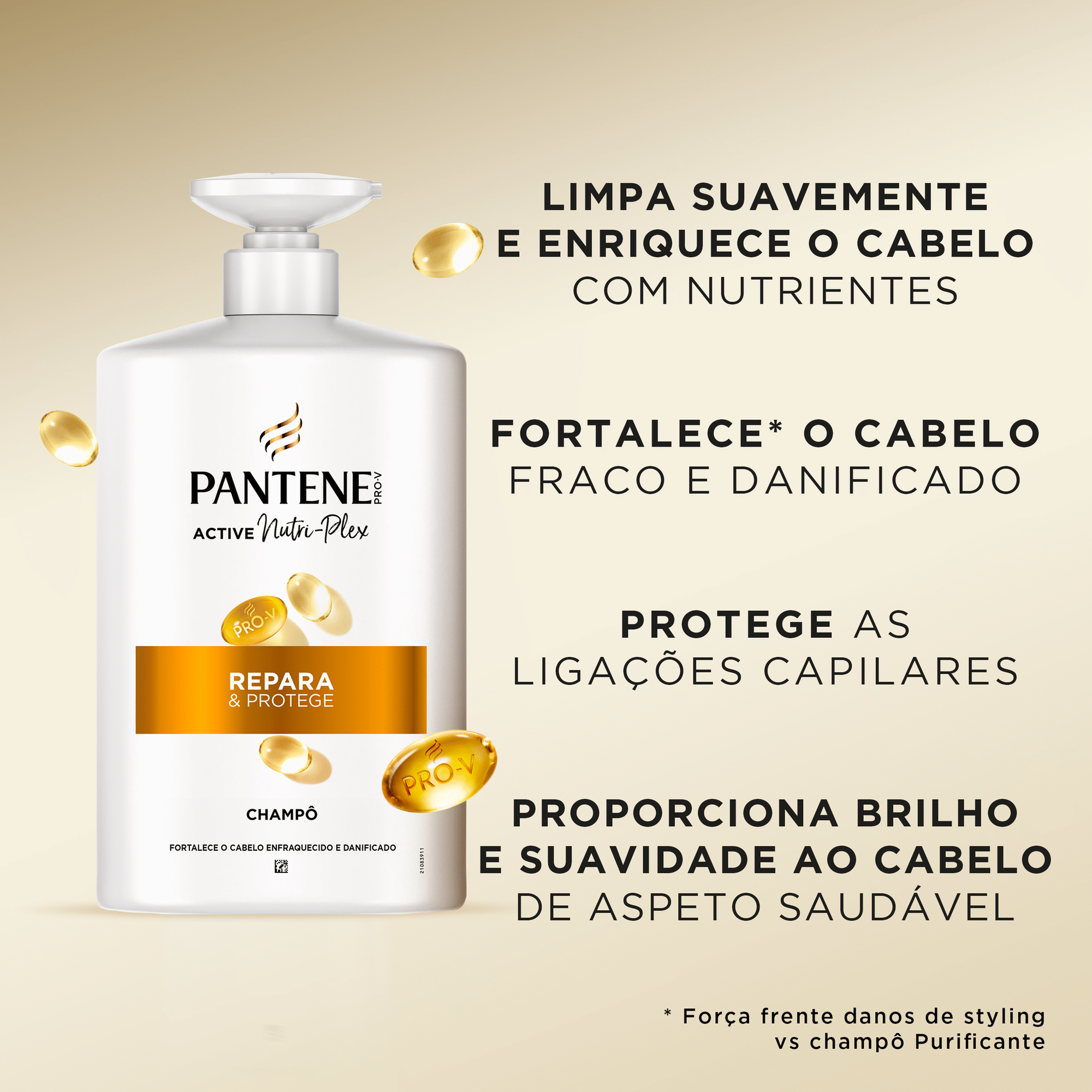 Champô Pro-V Active Nutri-Plex Repara e Protege