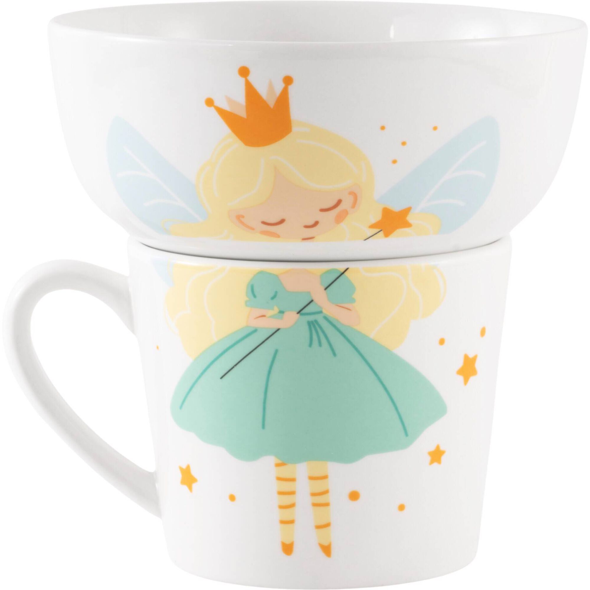 Conjunto Caneca e Ta&ccedil;a Fada com Vestido Verde Kasa