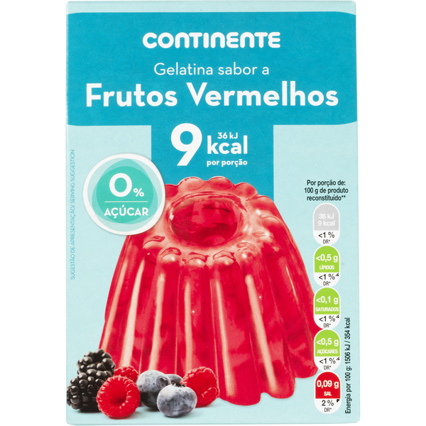 Gelatina em Pó Frutos Vermelhos sem Açúcar Continente