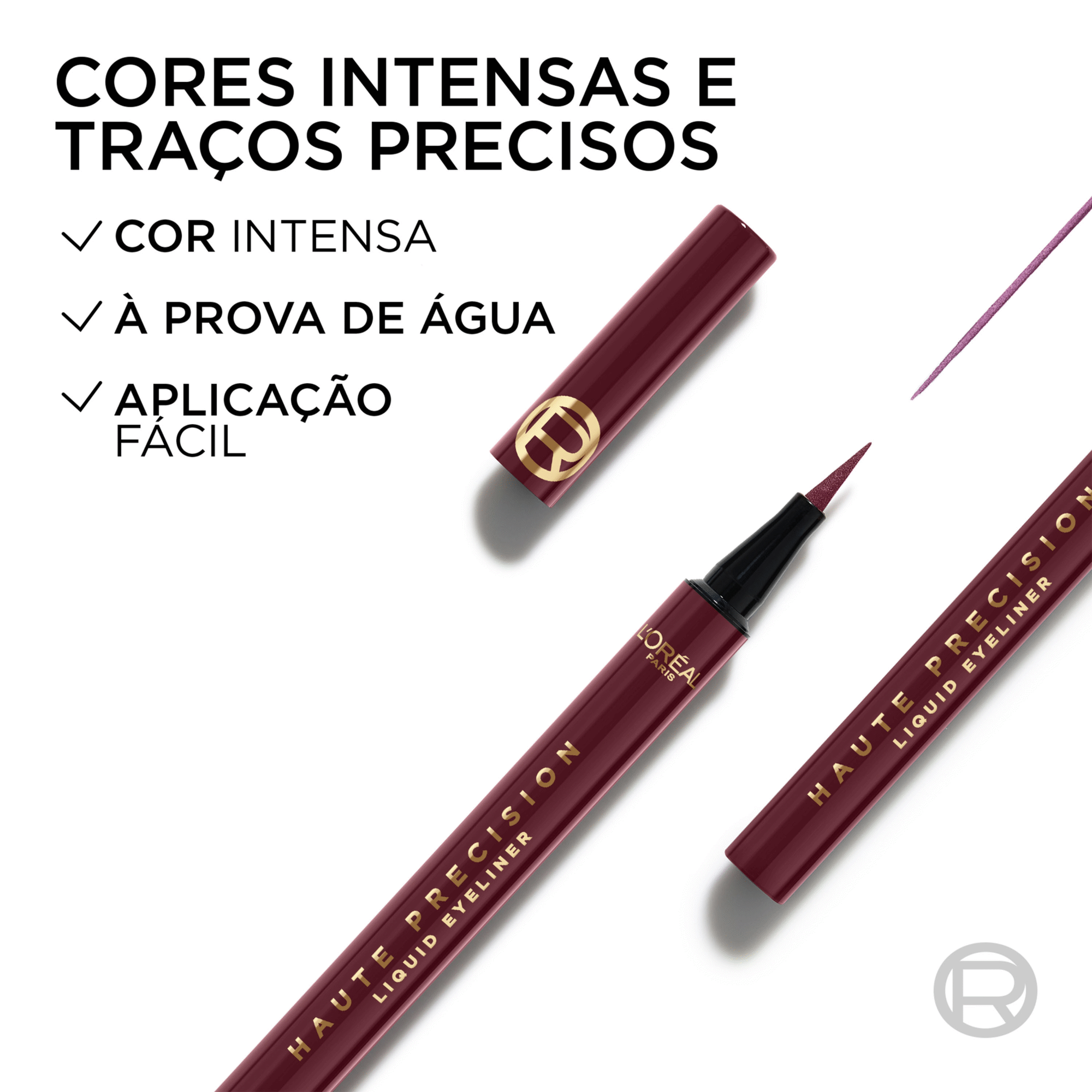 Eyeliner L&iacute;quido Haute Precision Graphite Satin L'Or&eacute;al Paris