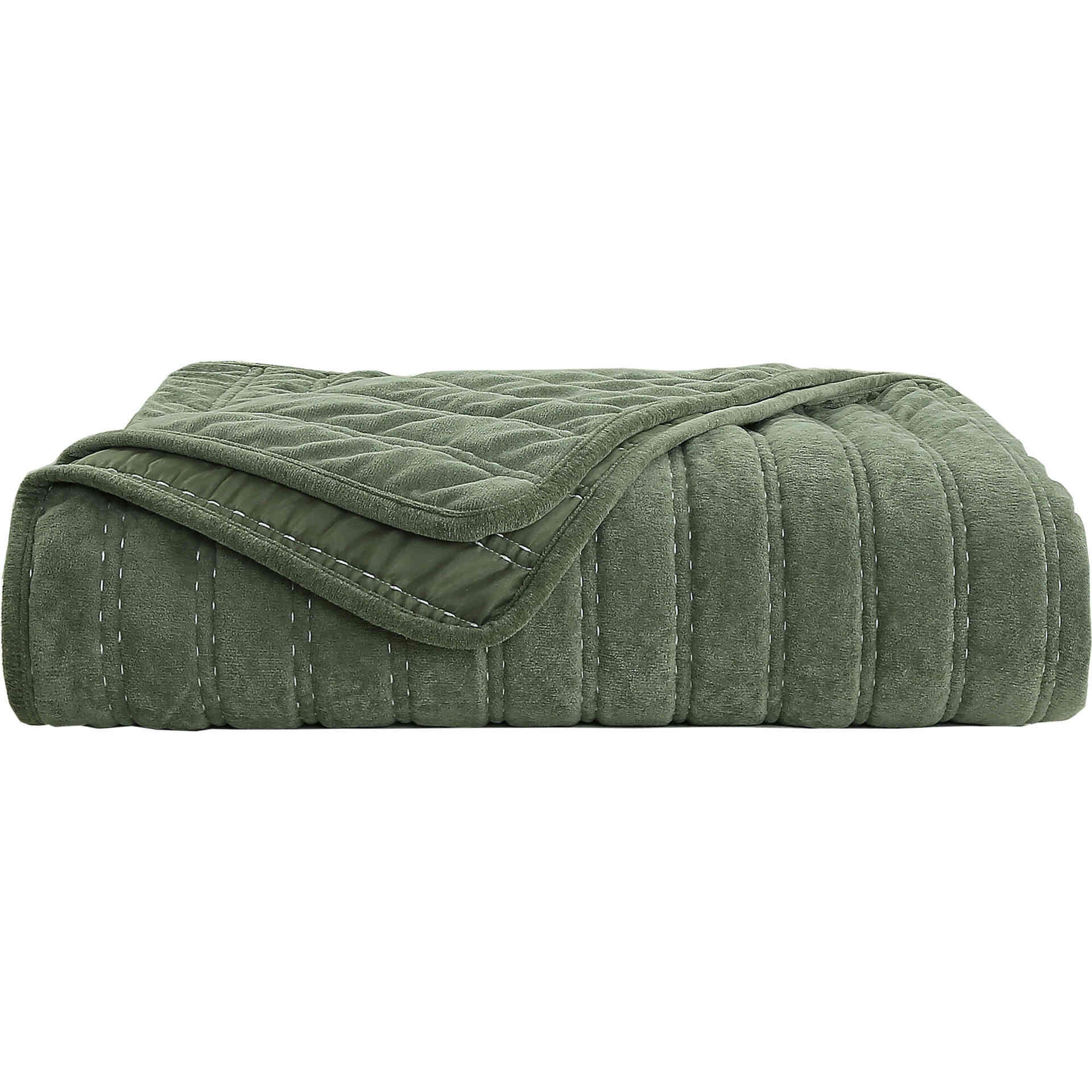 Colcha de Veludo 240x160cm Verde Deep Moss Kasa