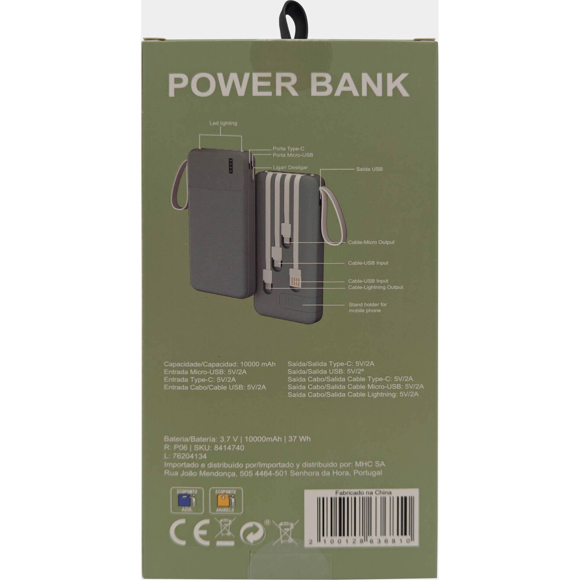 Powerbank 10000mAh Fusion Verde Bazar&atilde;o