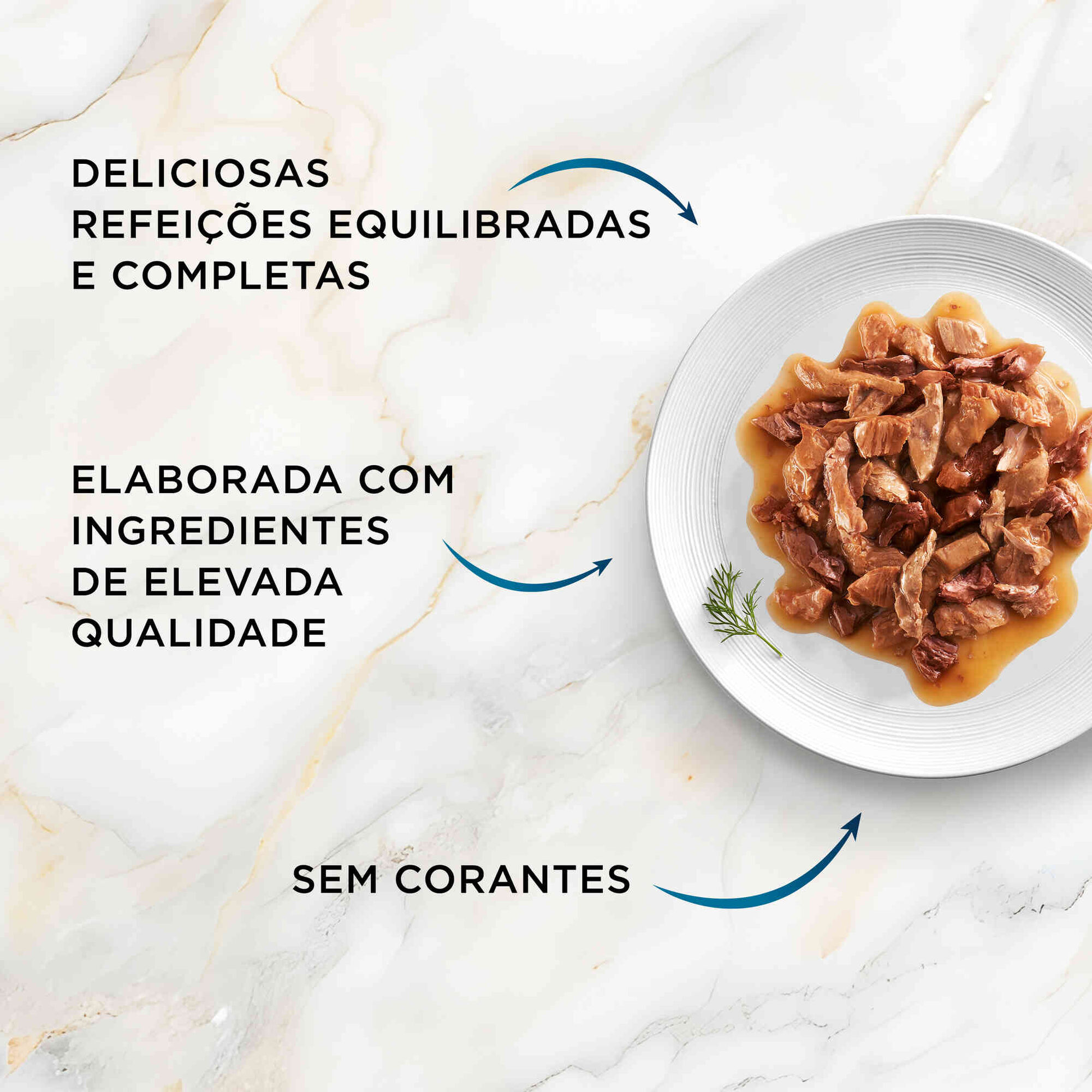 Comida H&uacute;mida para Gato Adulto Finos Peda&ccedil;os em Molho Saquetas Purina Gourmet Perle