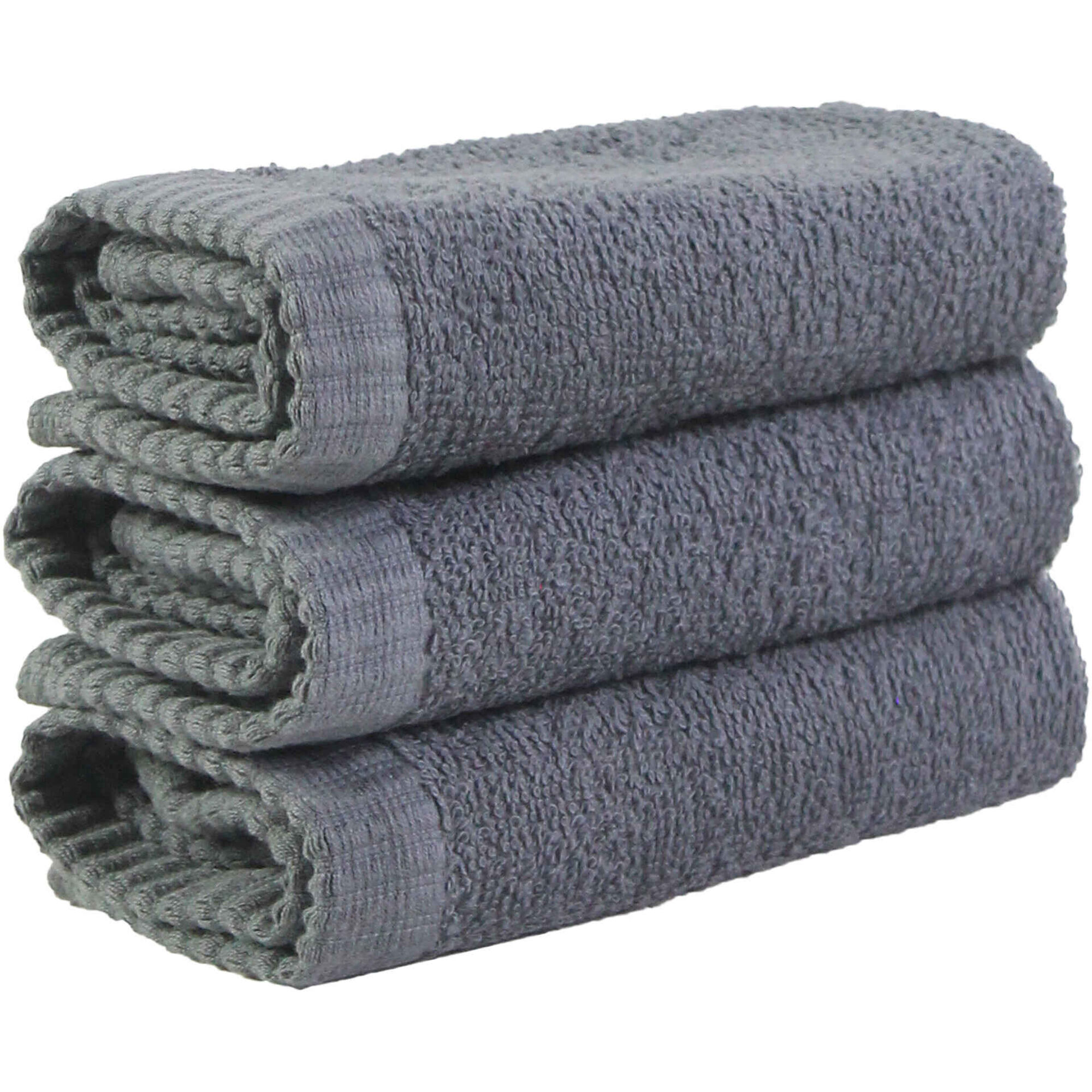 Conjunto 3 Toalhas Suave Cinza Escuro Kasa