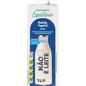 Bebida Vegetal de Aveia Sabor a Leite Continente Equilíbrio