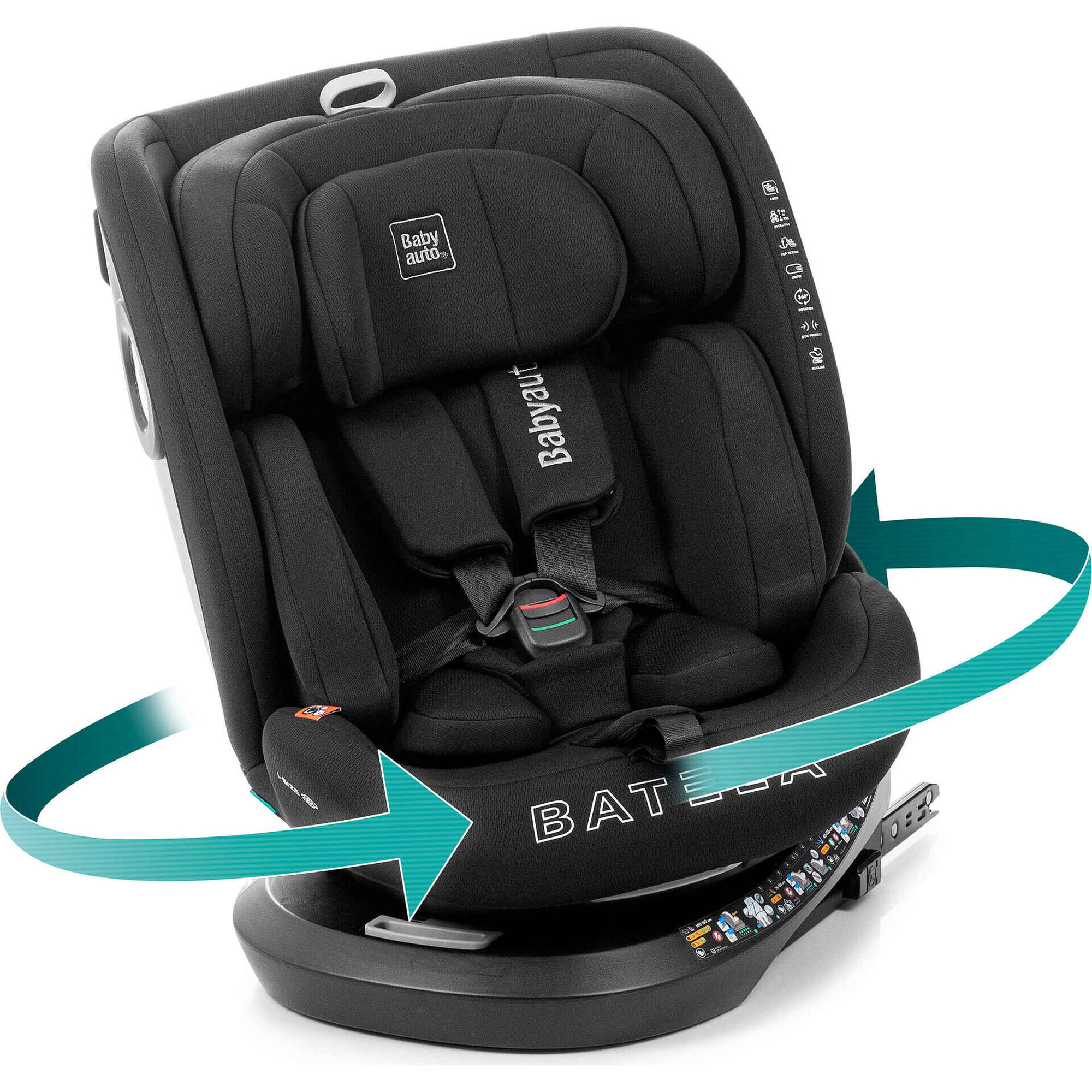 Cadeira Auto I-Size 40-150 Batela Preta Babyauto